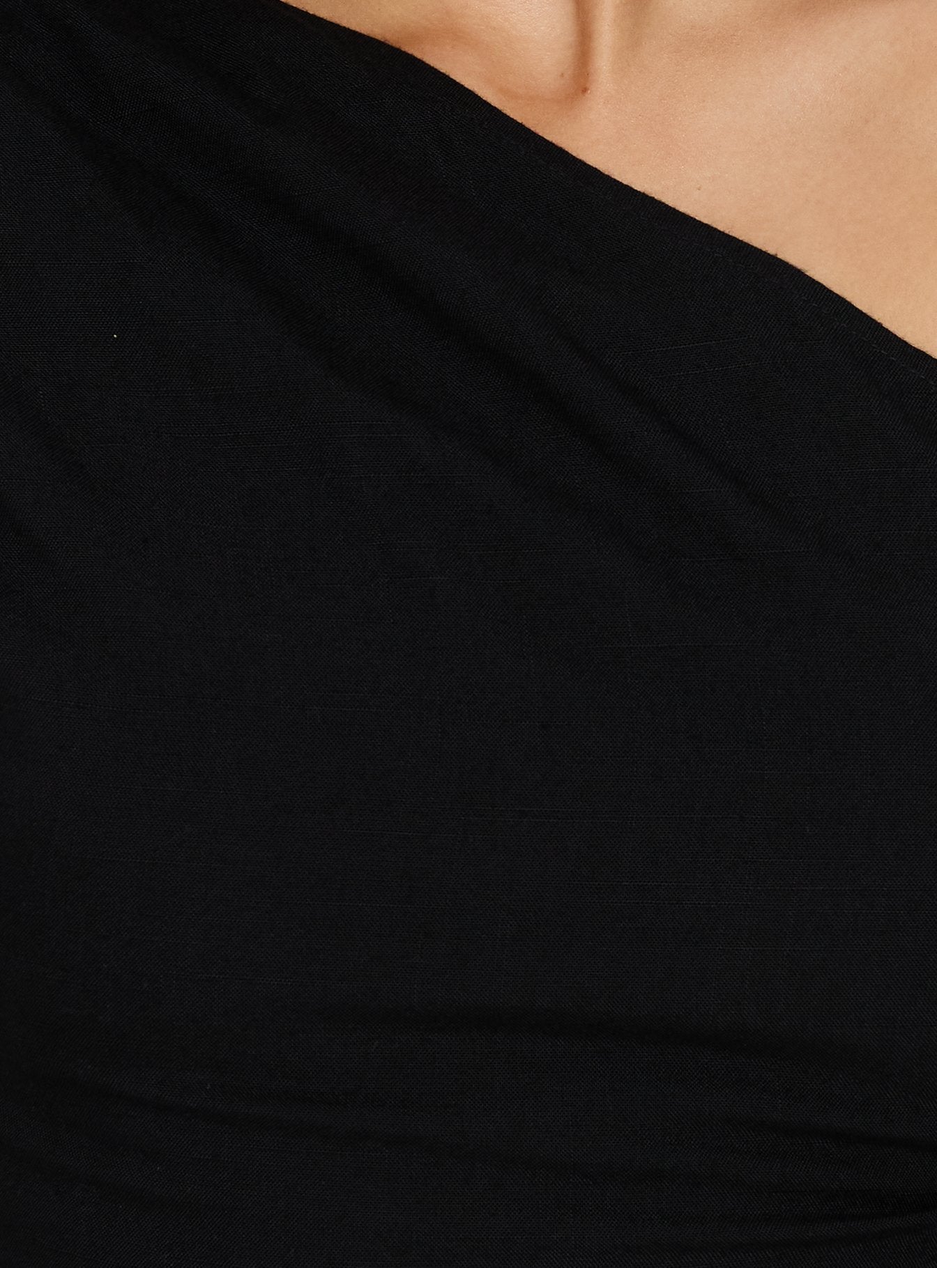 Kaylani One Shoulder Drape Top Black
