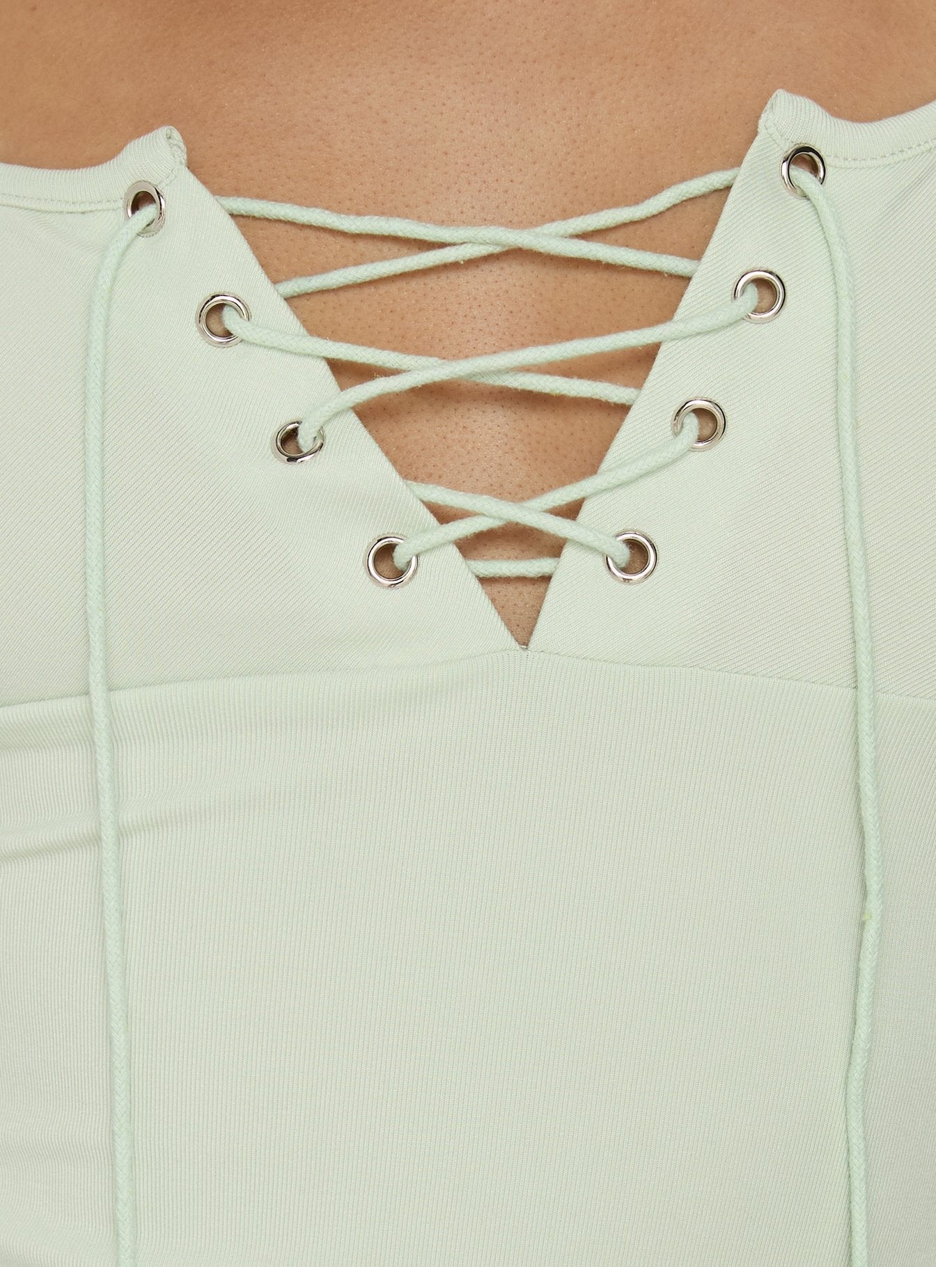 Jacenda Tie Up Short Sleeve Top Mint