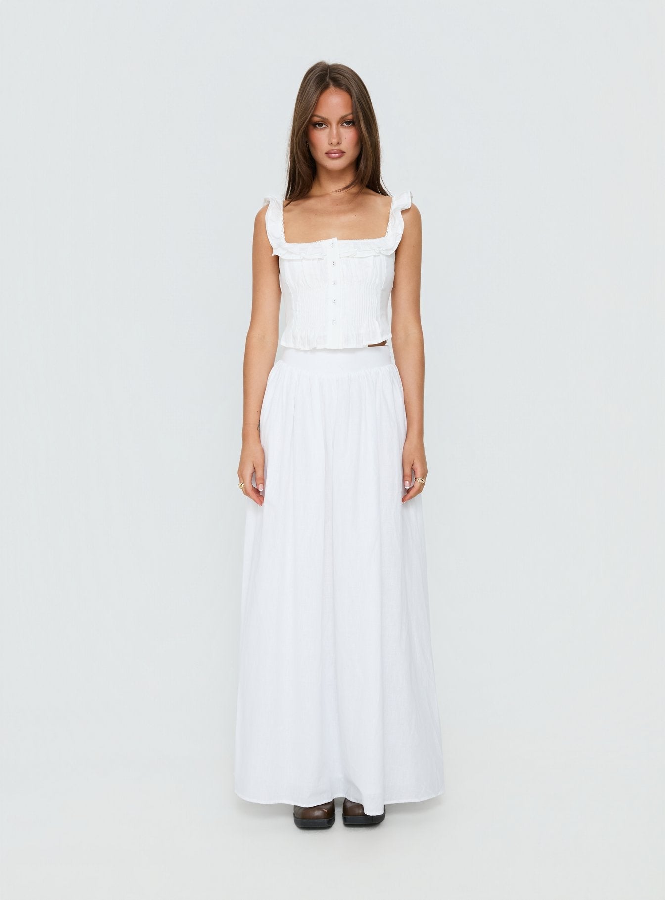 Valerio Maxi Skirt White