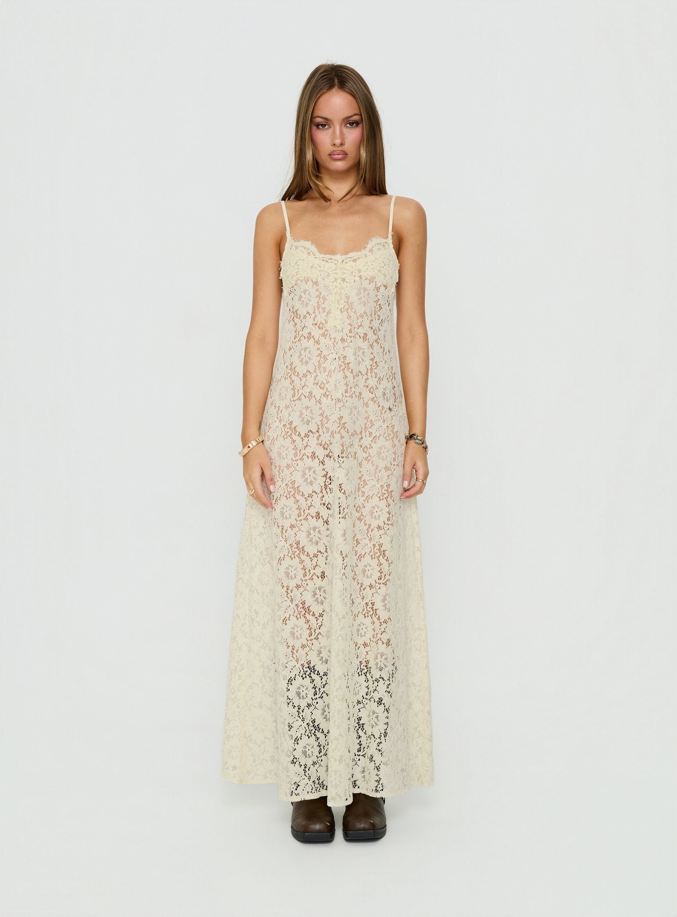 Lovedream Lace Maxi Dress Yellow