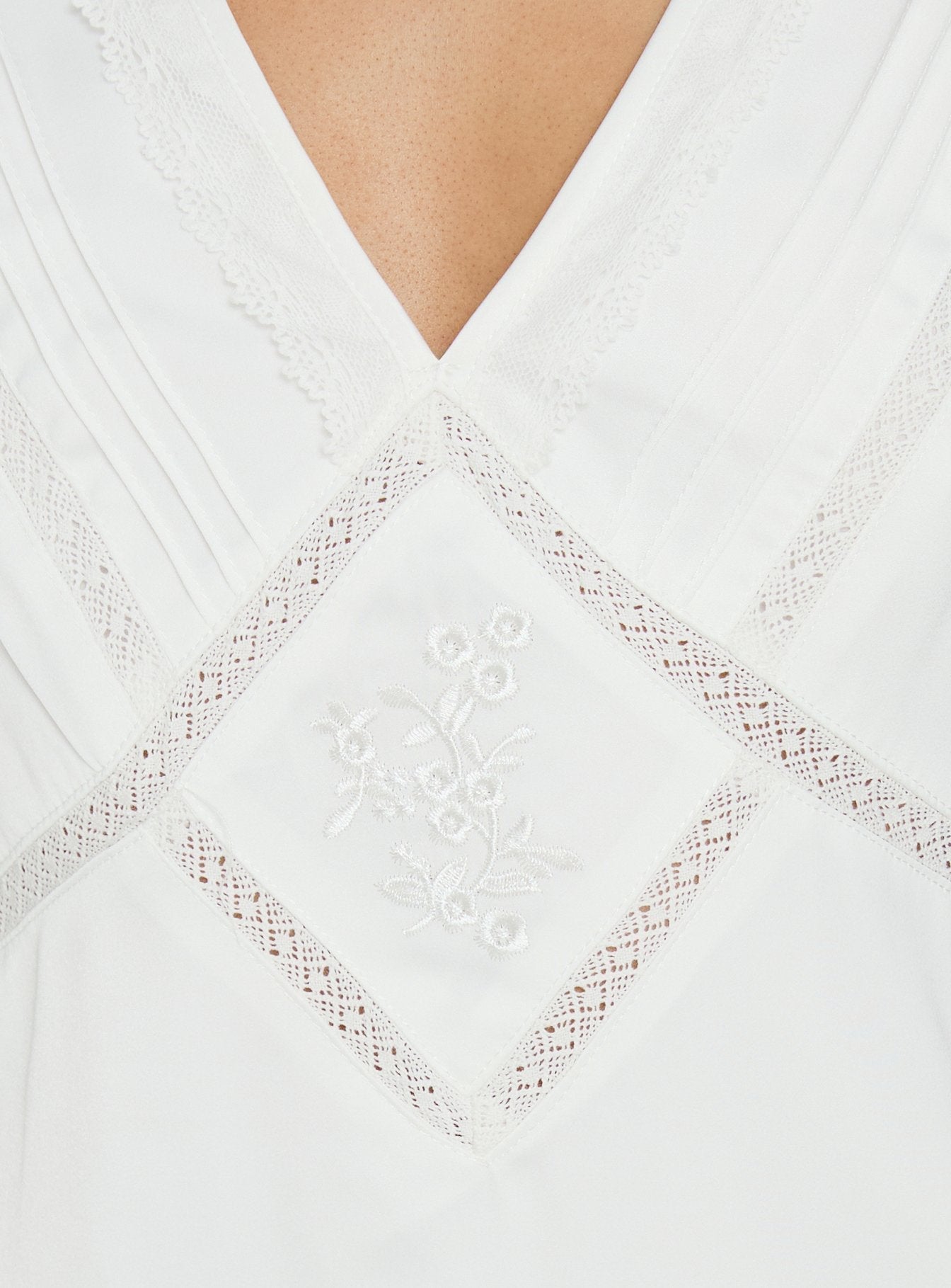 Holii Plunge Neck Embellished Mini Dress White