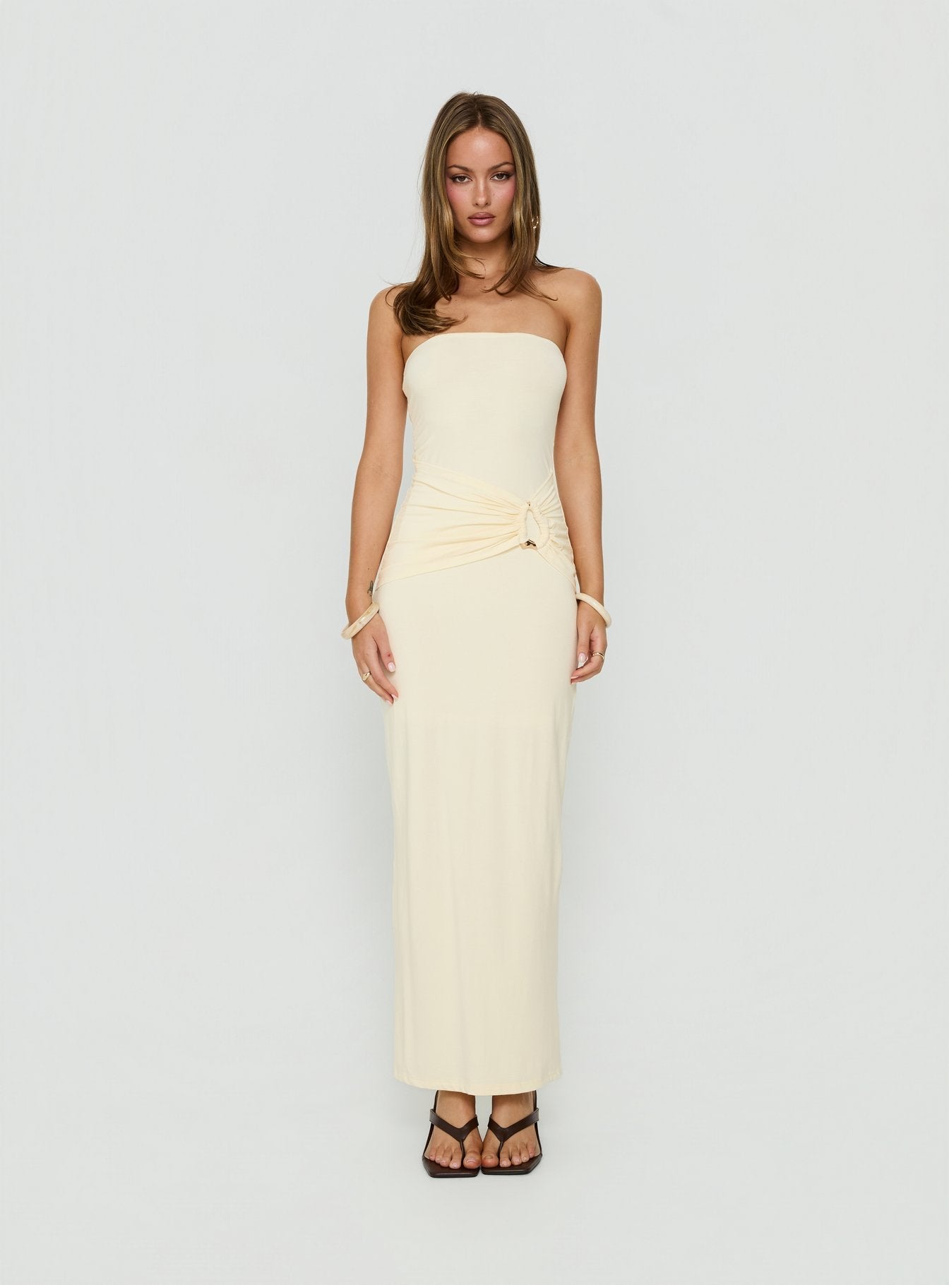 Signature Move Strapless Maxi Dress Butter Yellow