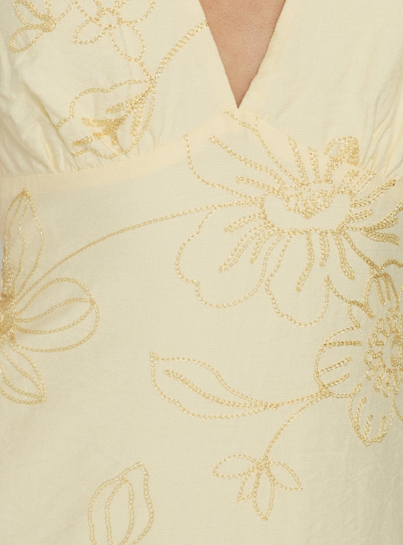 Luisella Halter Midi Dress Yellow Floral