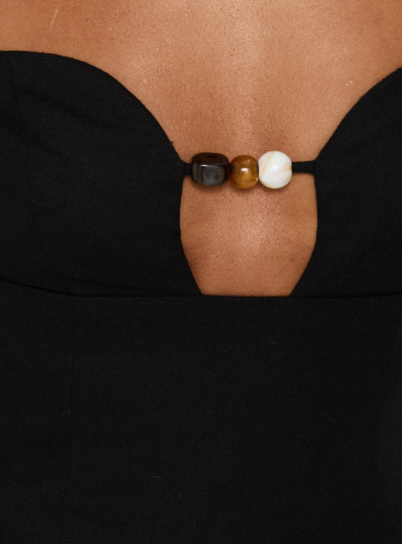 Karessa Beaded Top Black