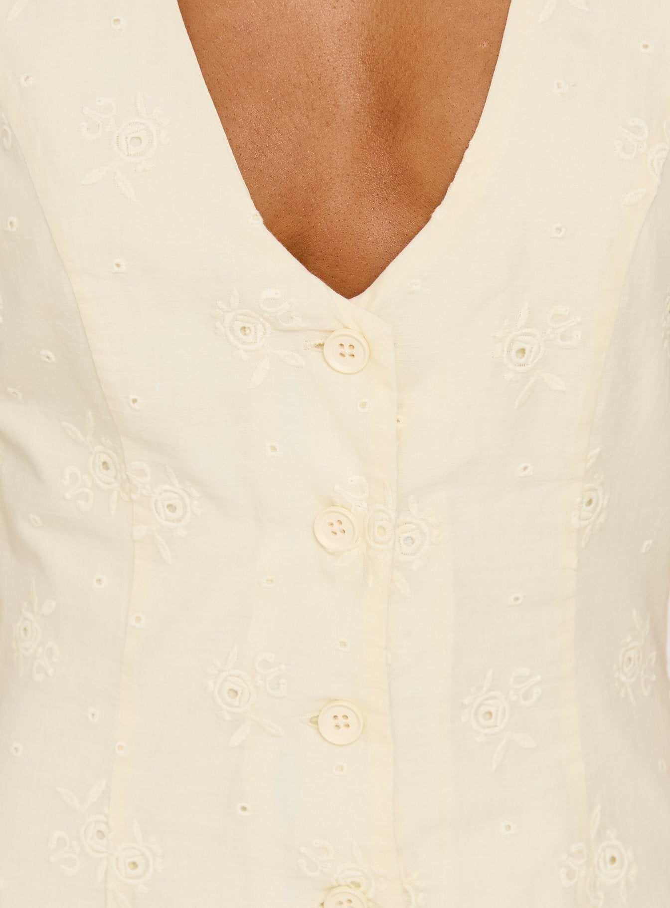Sylvara Textured Button Up Romper Yellow