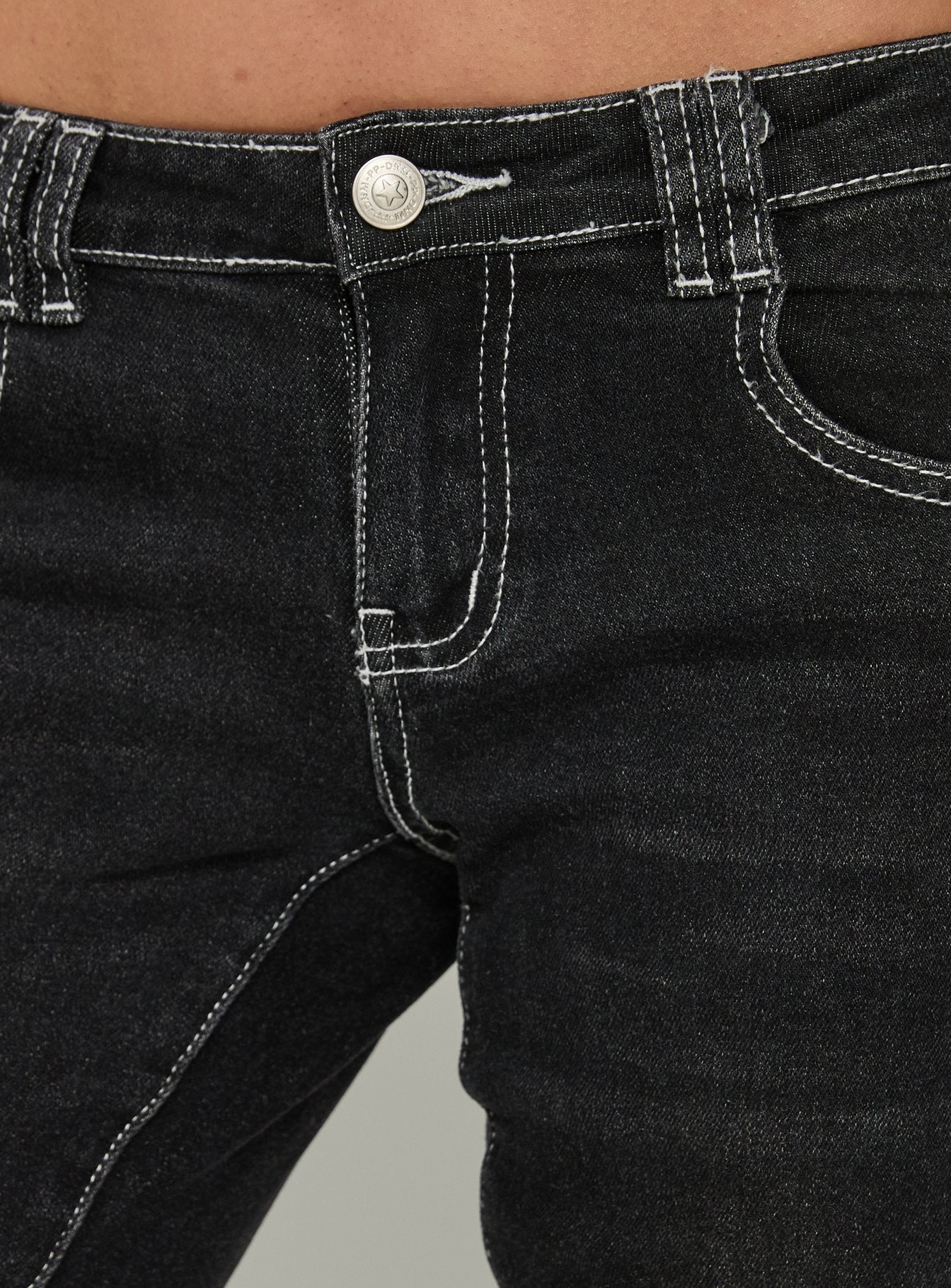 Clynee Ultra Low Rise Bootleg Jeans Vintage Black