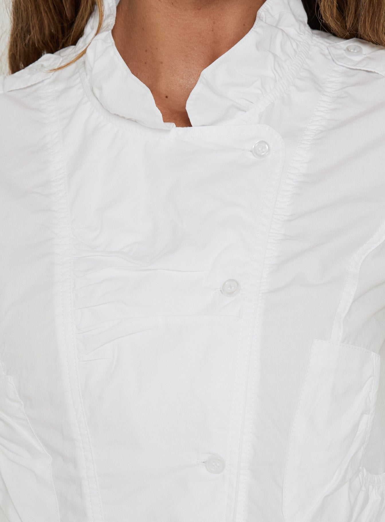 Aryalda Cap Sleeve Blouse Top White