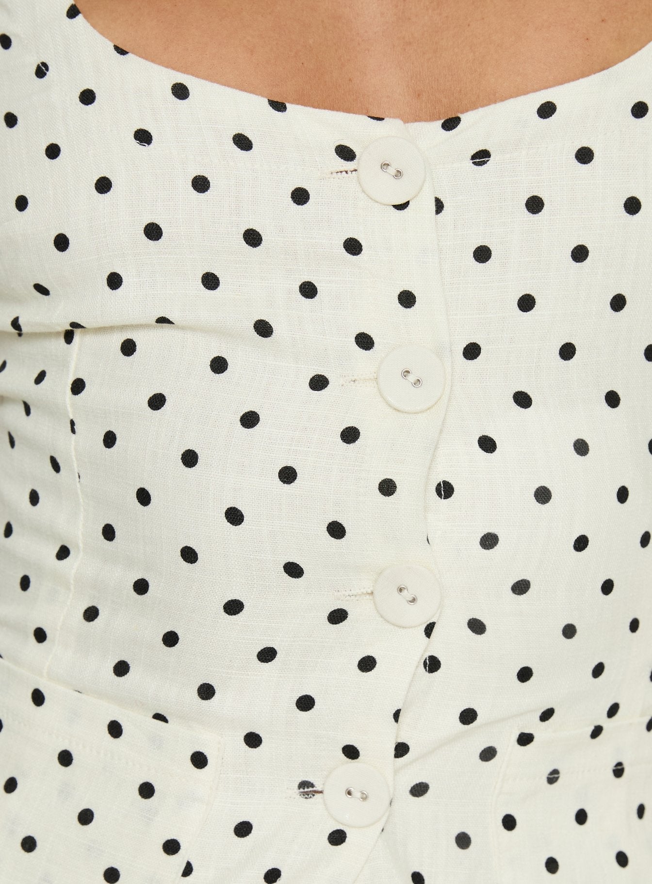 Spirito Vest Top White Polka