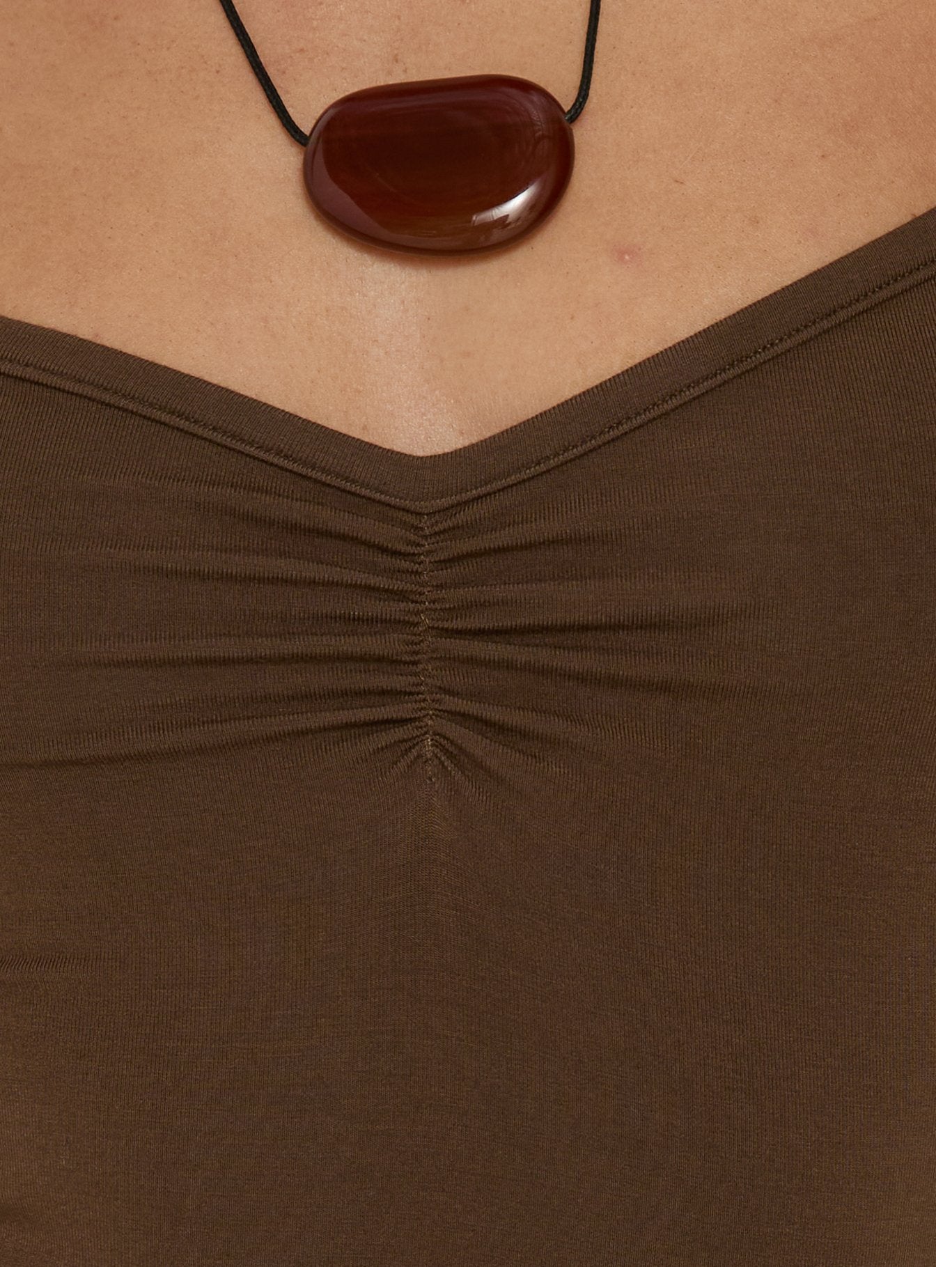 Possie Layered Jersey Mini Dress Brown