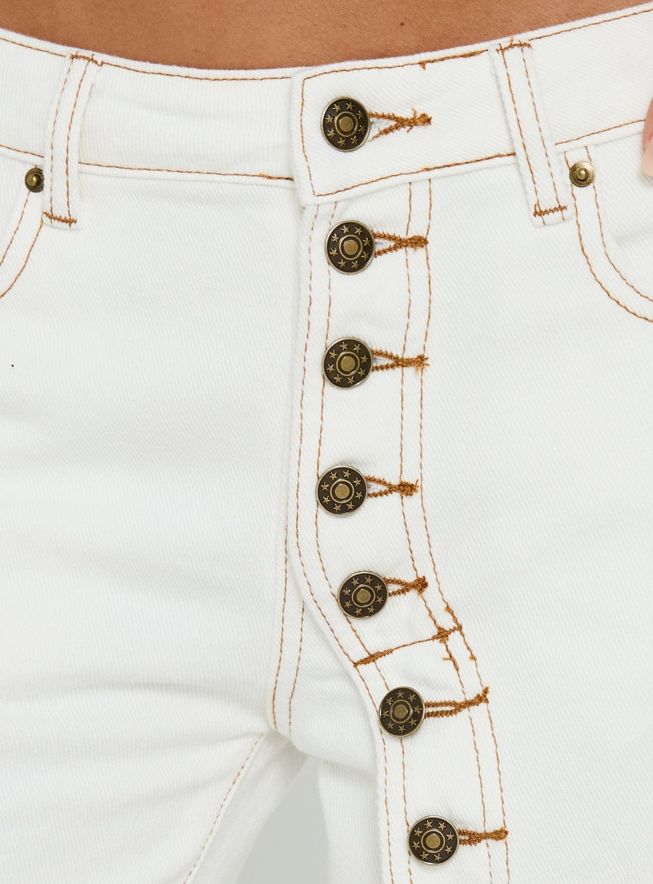 Penny Mid Rise Straight Leg Jeans White