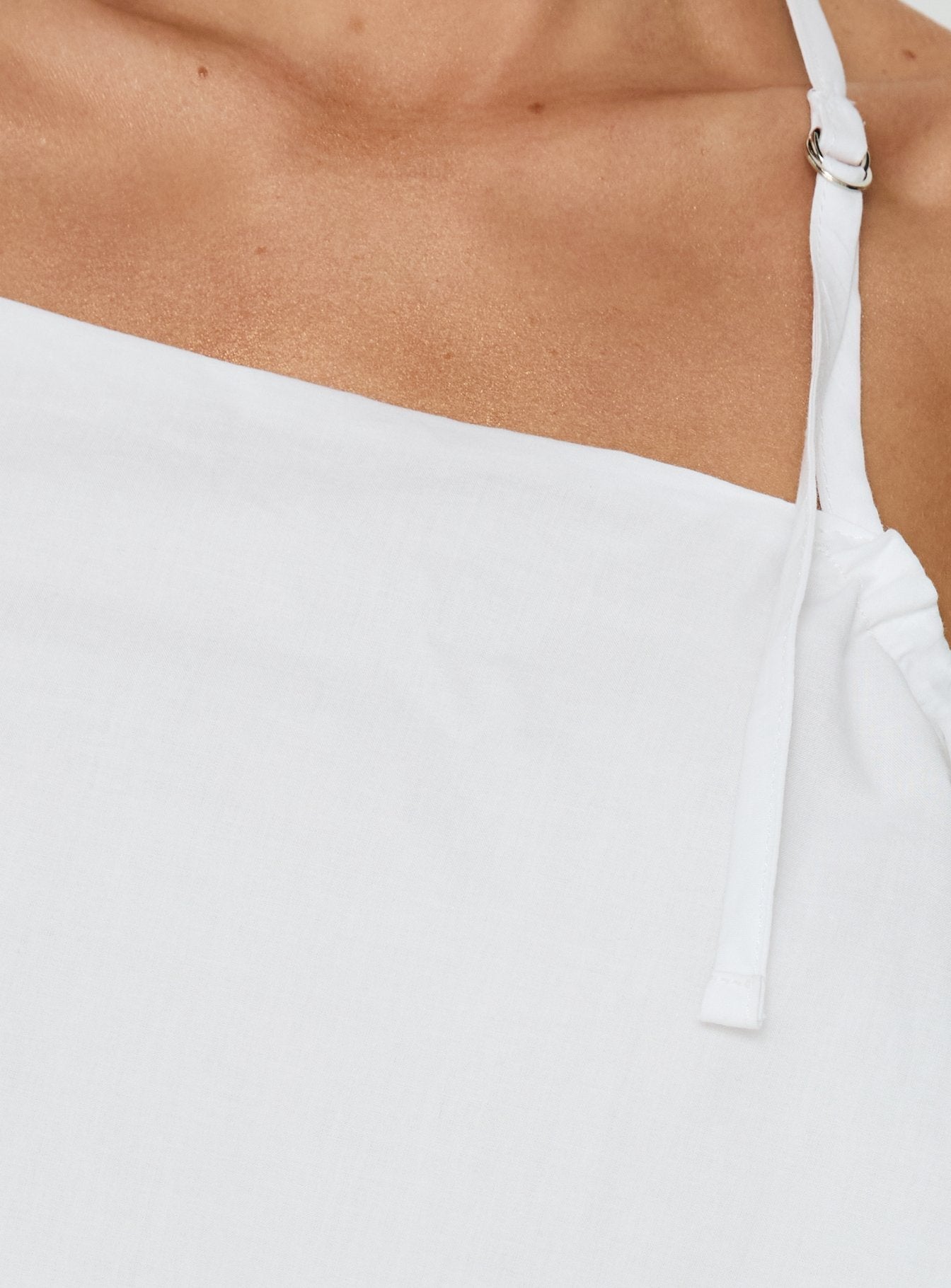 Dearest Low Back Babydoll Top White