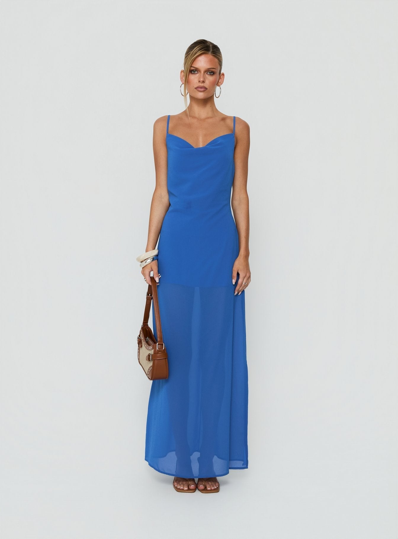 Jysela Cowl Neck Maxi Dress Dark Blue