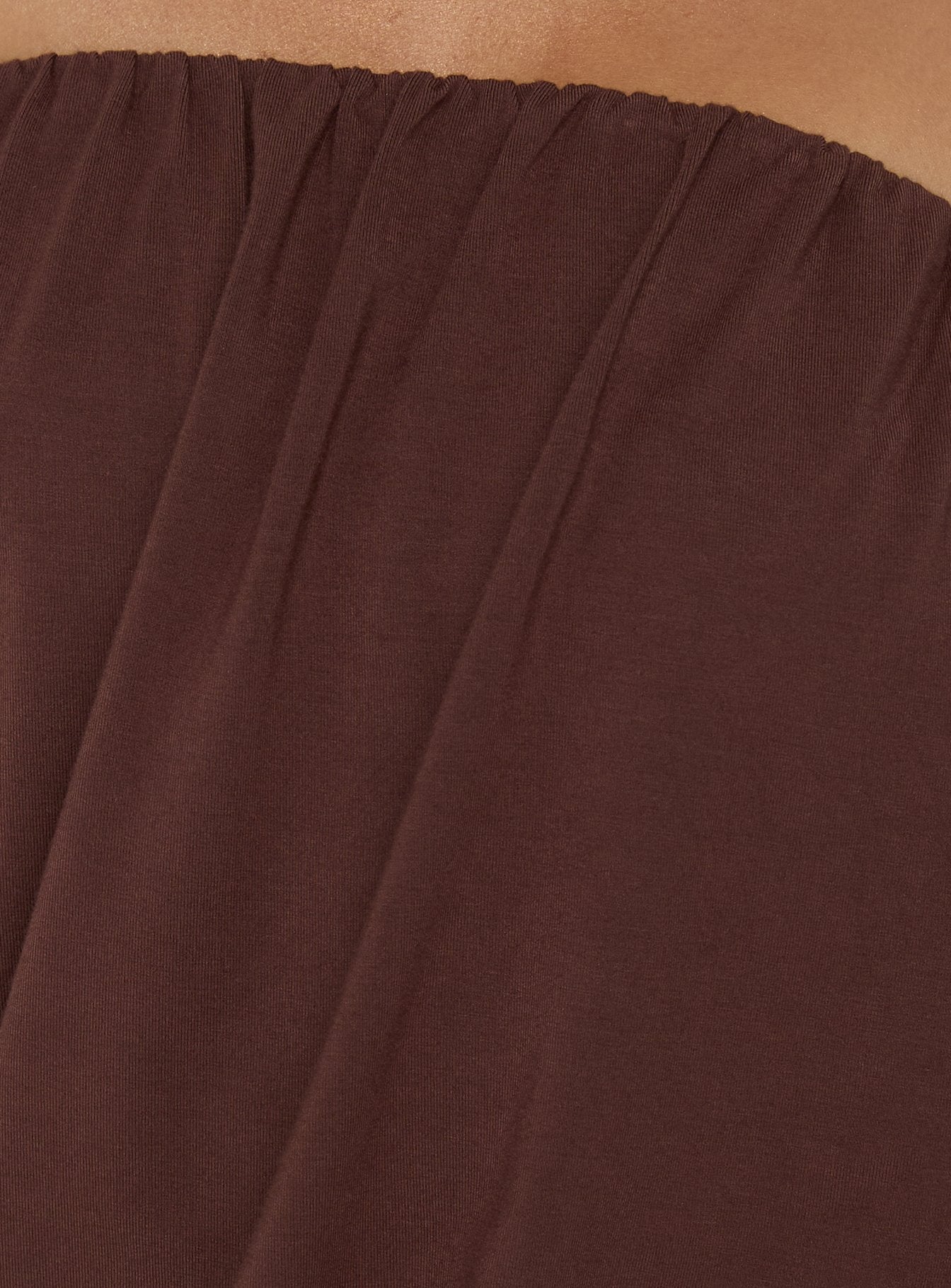 Taleisa Gathered Drape Strapless Top Brown