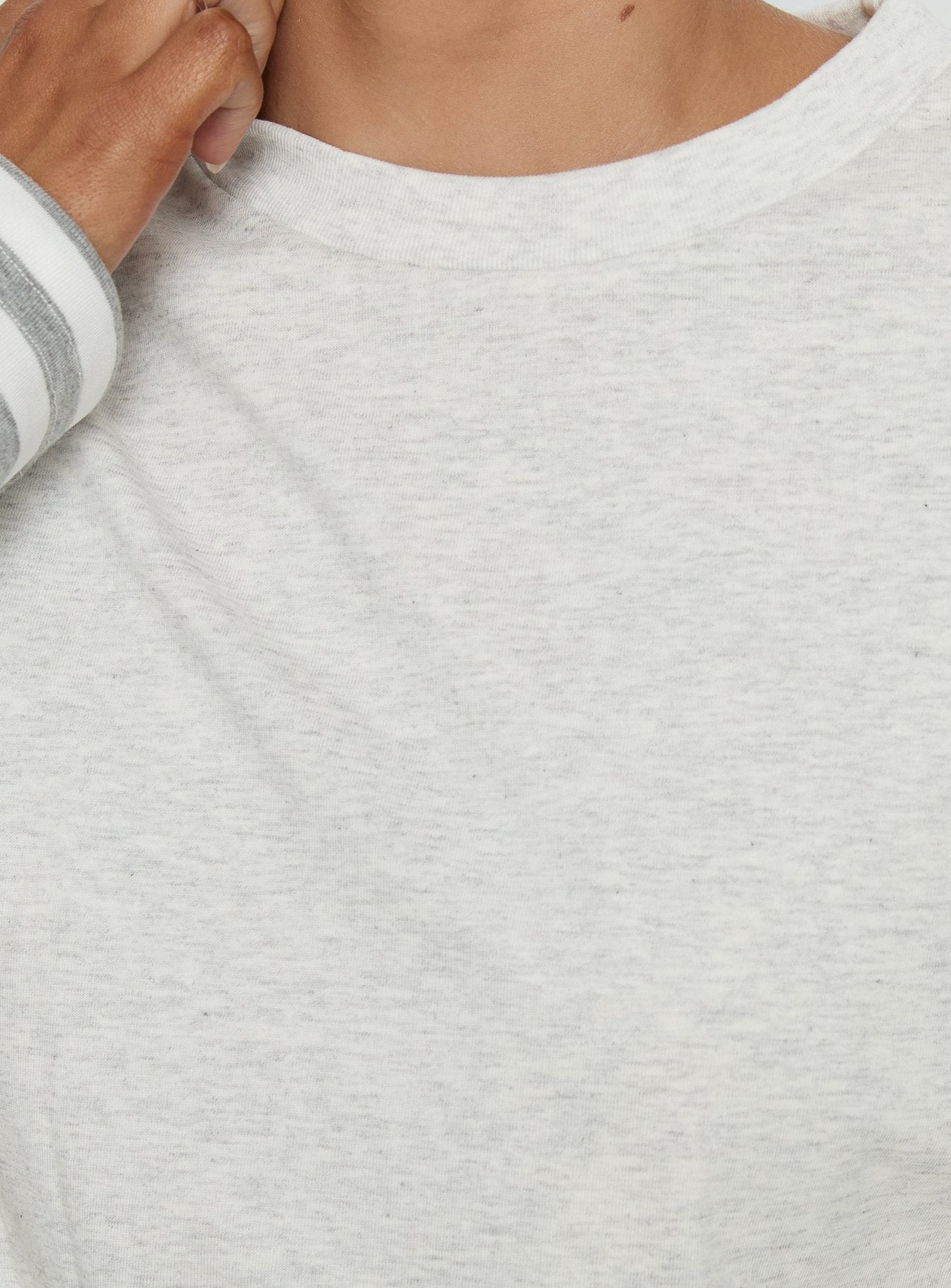 Ryann Long Sleeve Layered Top Grey / White Stripe