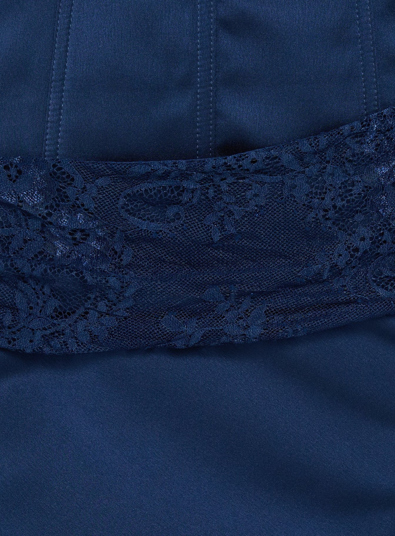 Sura Strapless Lace Detail Maxi Dress Navy