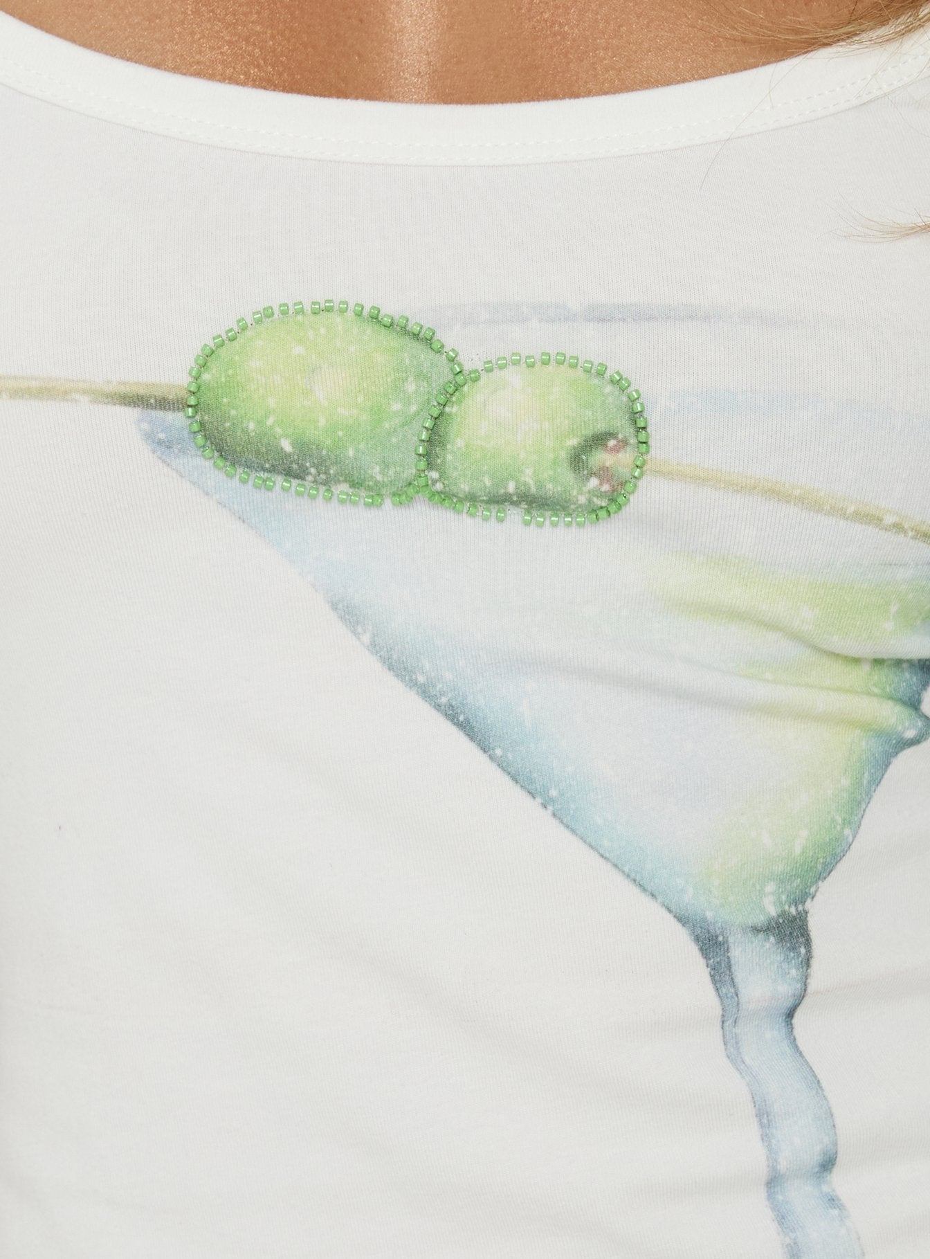 Martini Hour Graphic Cami Tank White