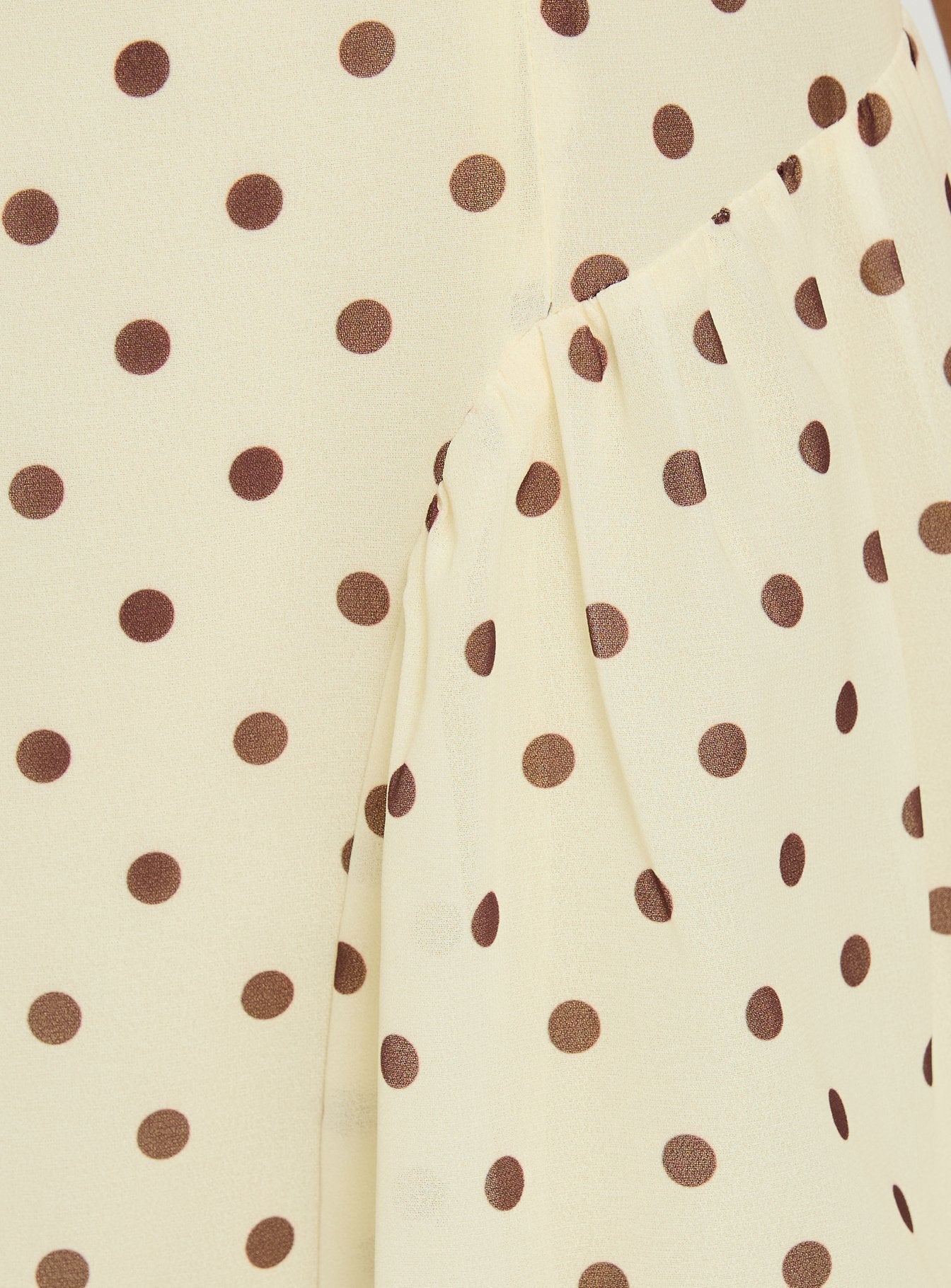 Dalona Strapless Drop Waist Mini Dress Yellow Polka Dot