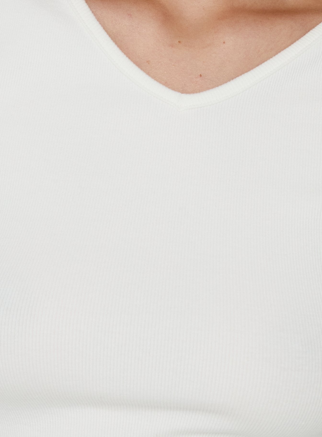 Bridgeta V Neck 3/4 Sleeve Top White