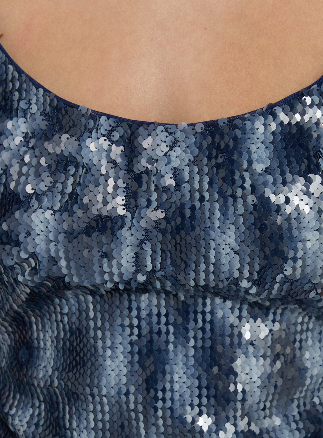 Tyah Sequin Tie Back Mini Dress Blue