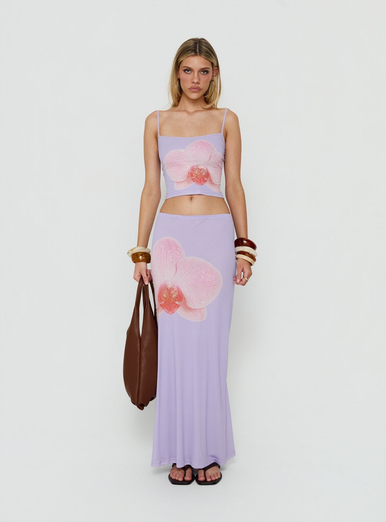 Golden Visions Scoop Graphic Cami Top Purple Orchid