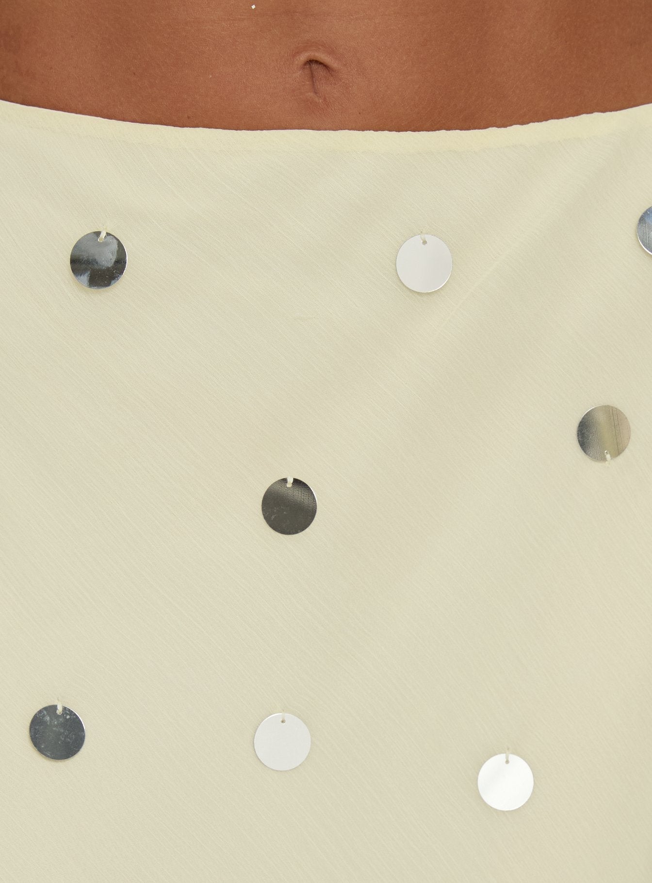 Kessiah Sequin Midi Skirt Yellow