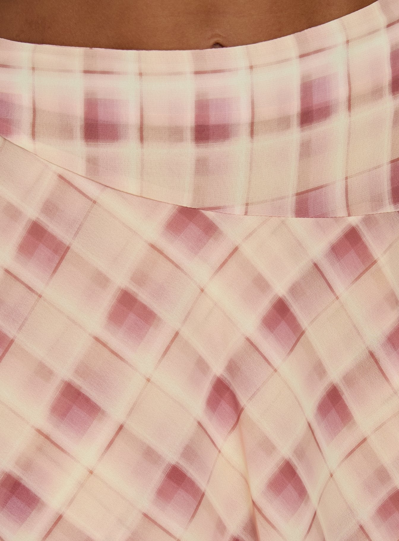 Natana Asymmetrical Midi Skirt Multi Check