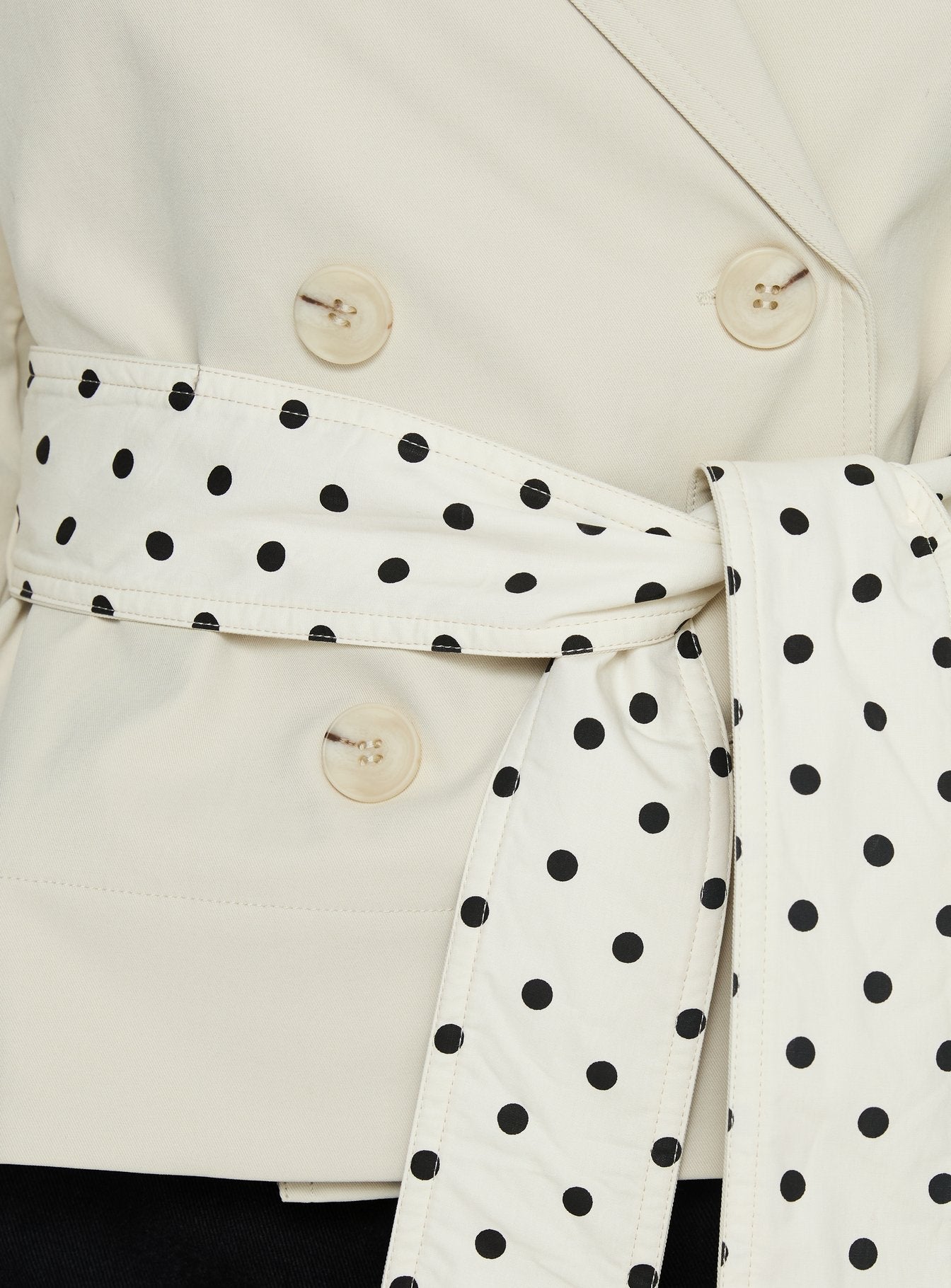 Meriana Cropped Trench Beige Polka Dot