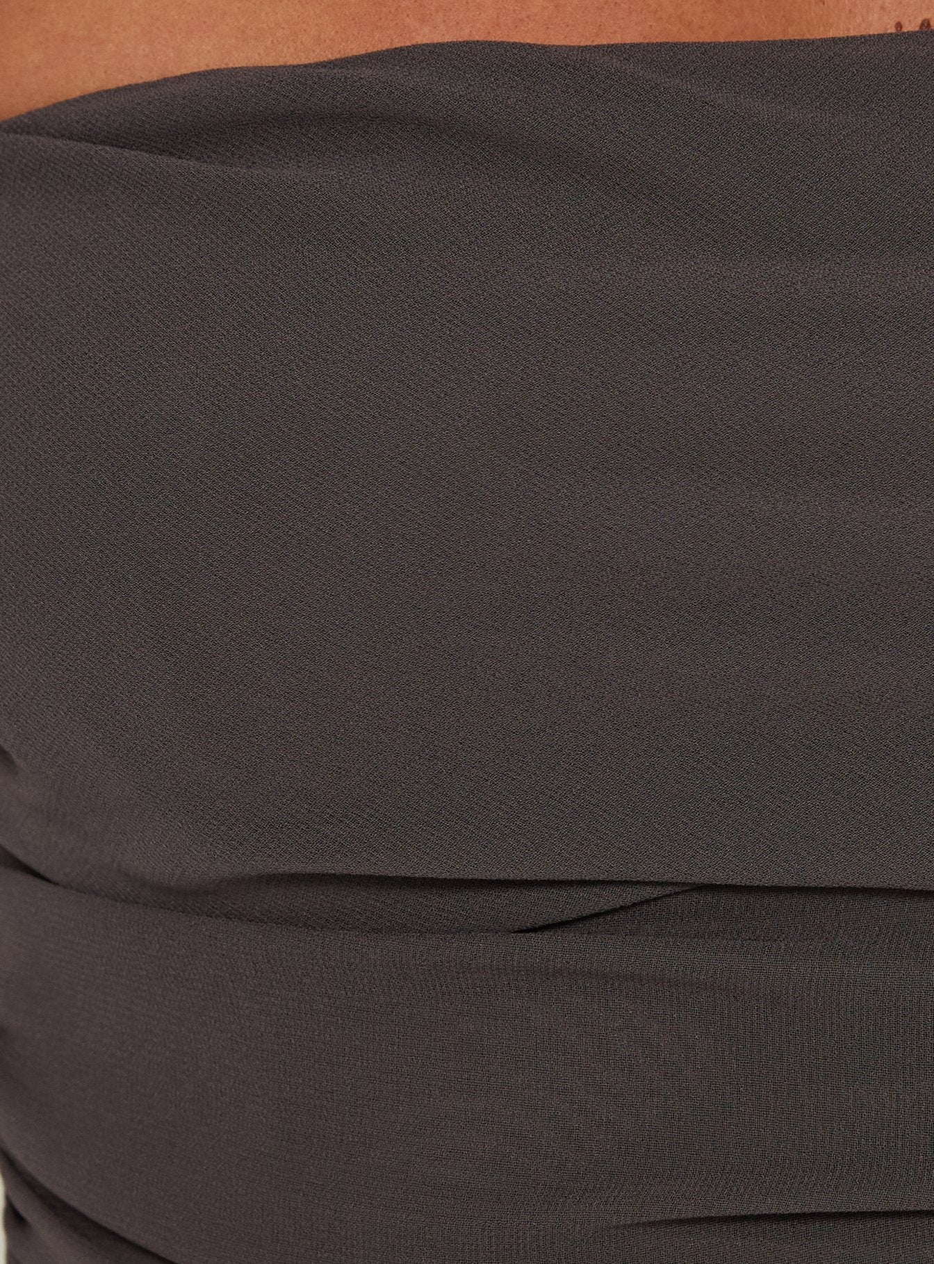 Sadiana Strapless Drape Mini Dress Slate Grey