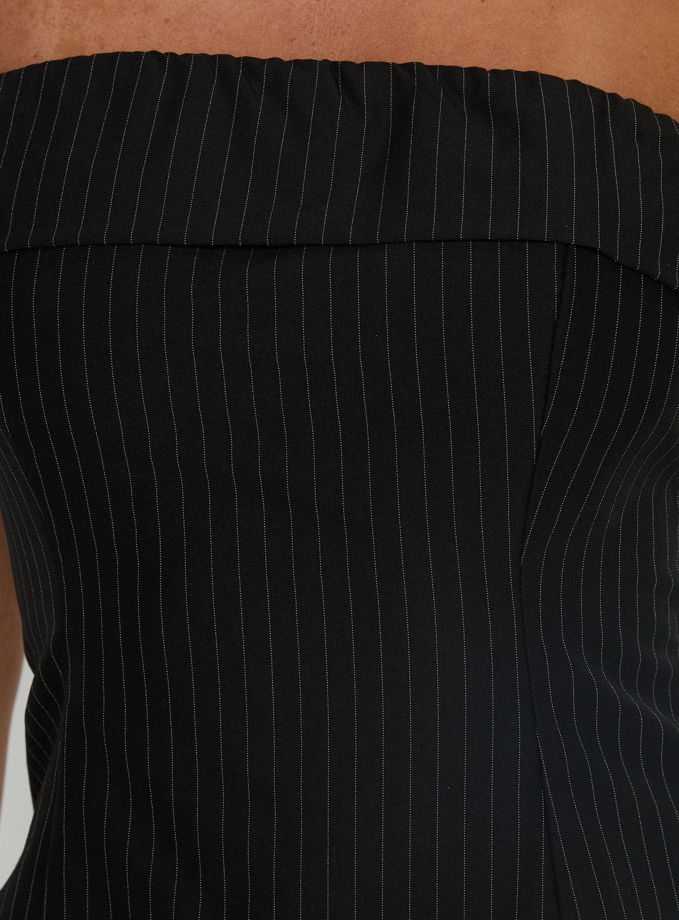 Isalyn Strapless Tailored Top Black Pinstripe