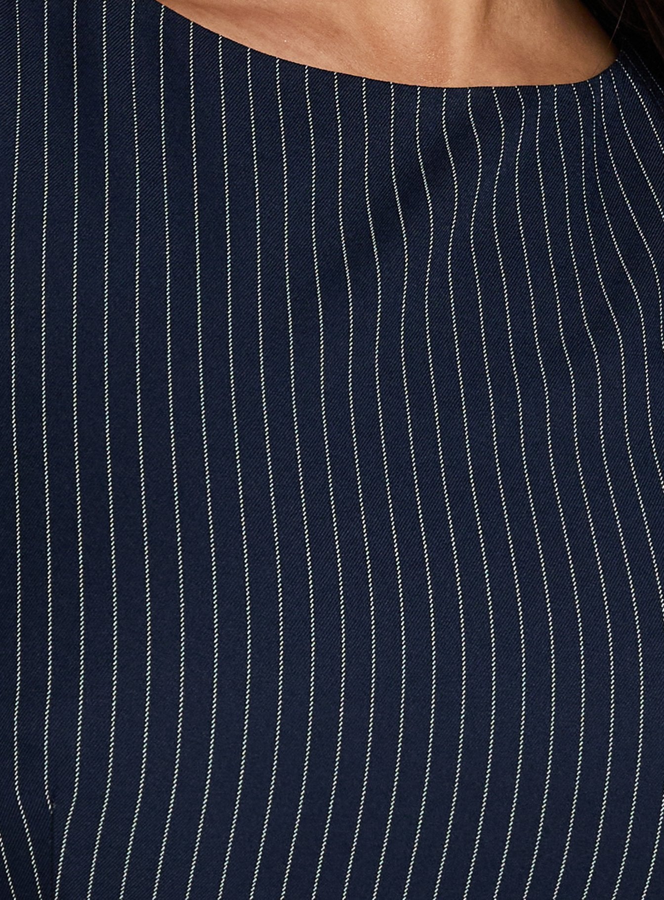 Yumiko Romper Navy Pinstripe