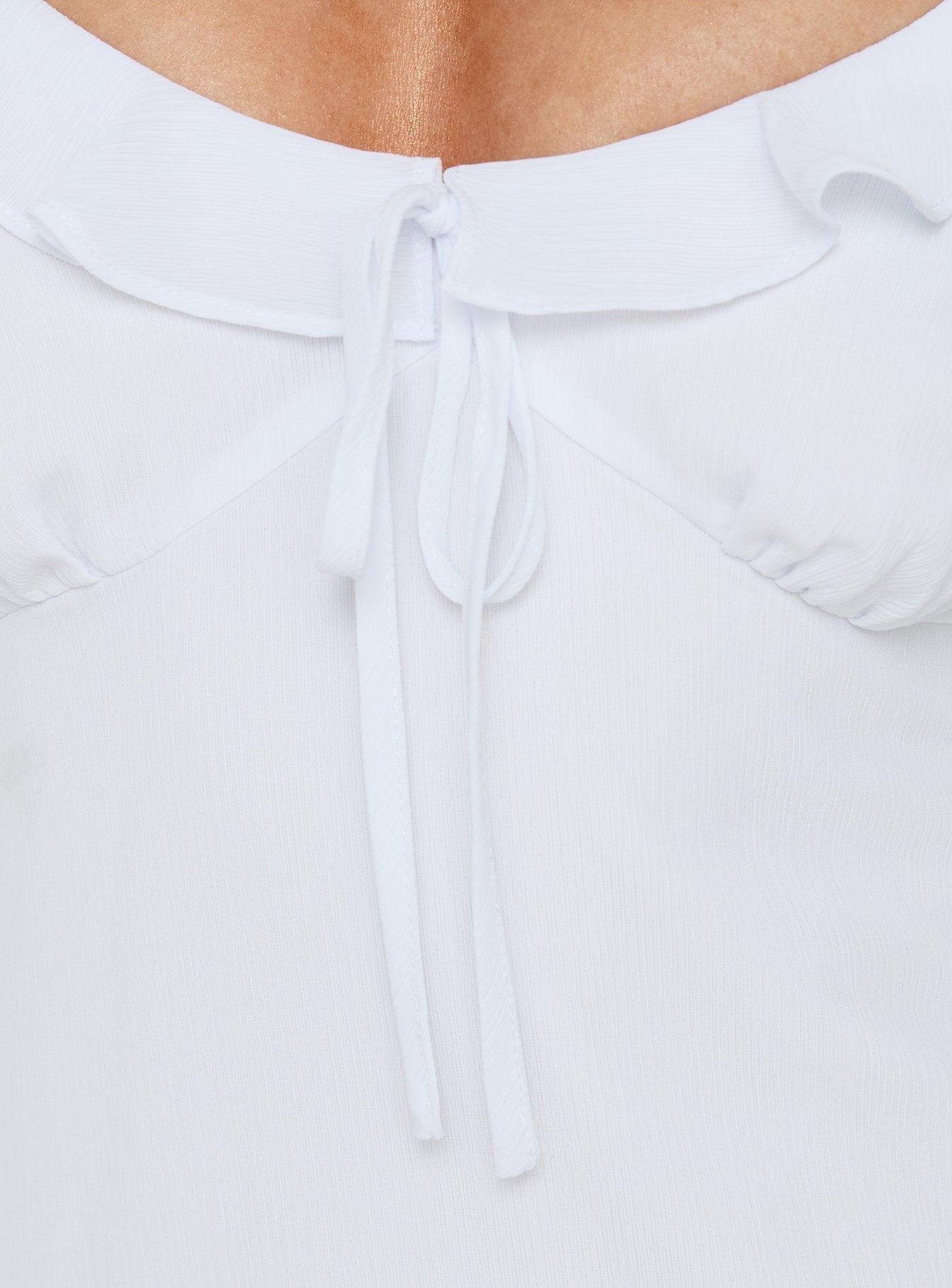 Dewdrops Chiffon Frill Mini Dress White