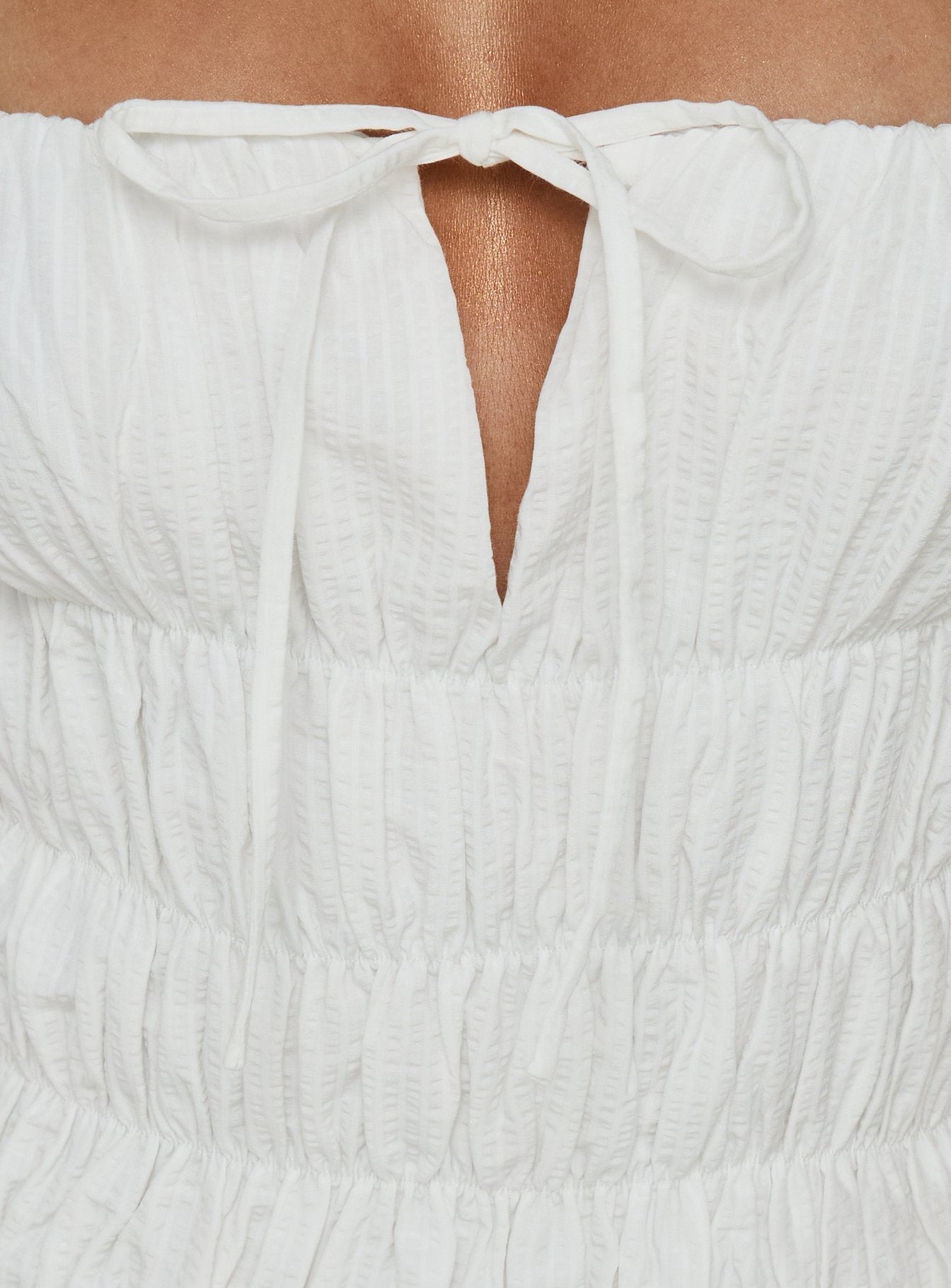 Loralei Shirred Maxi Dress White