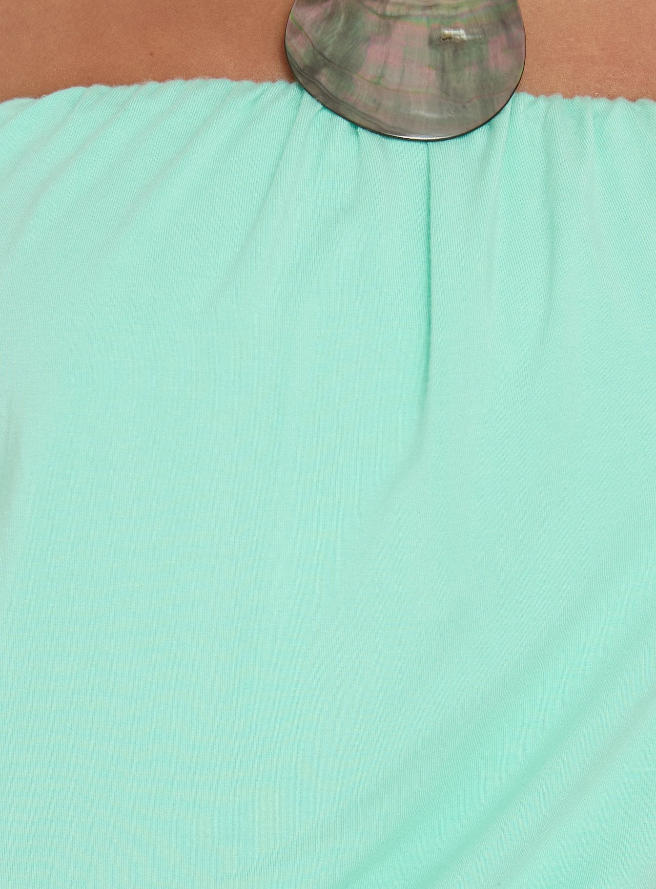 Taleisa Gathered Drape Strapless Top Aqua