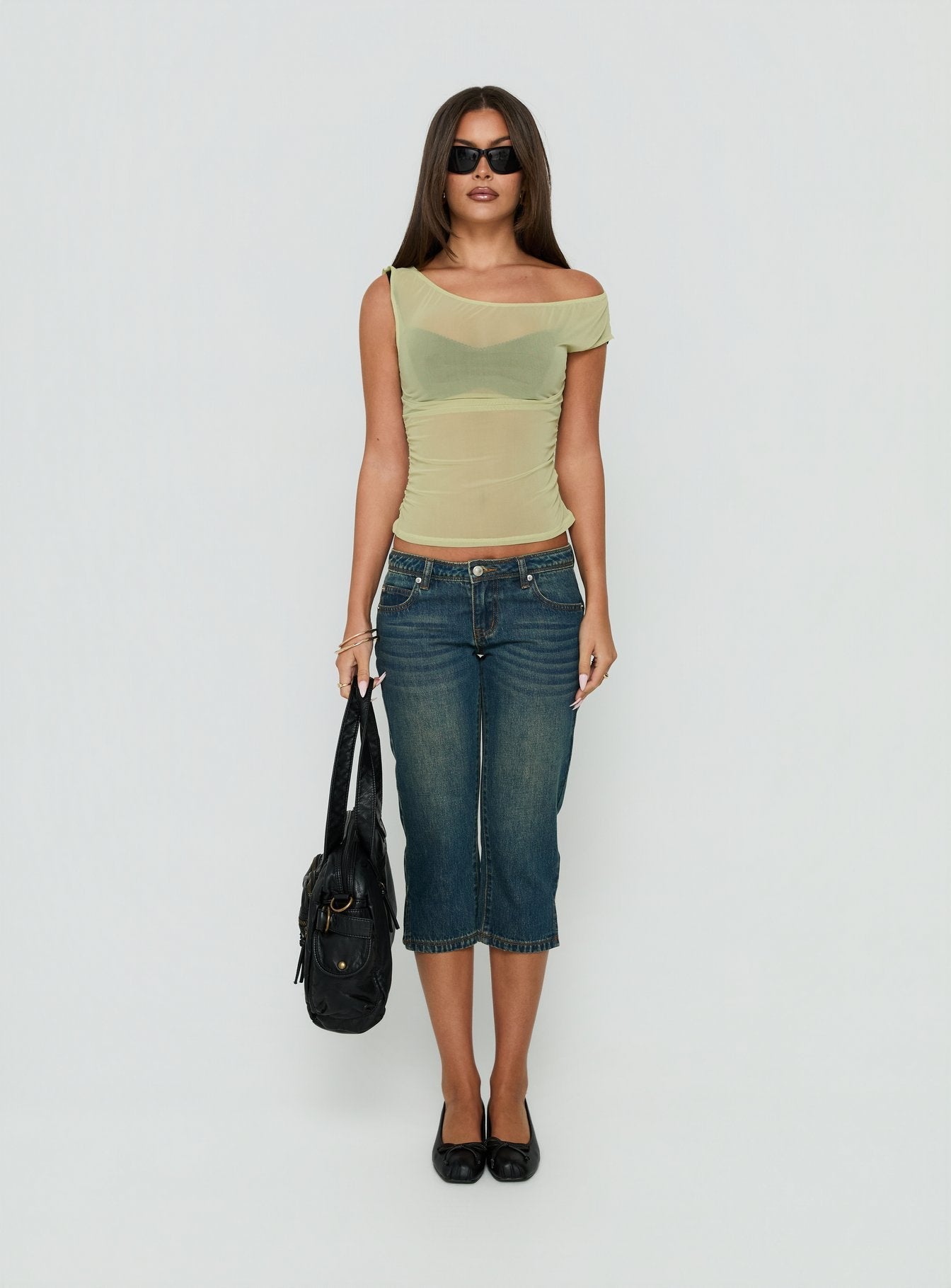 Tanjiro One Shoulder Top Green