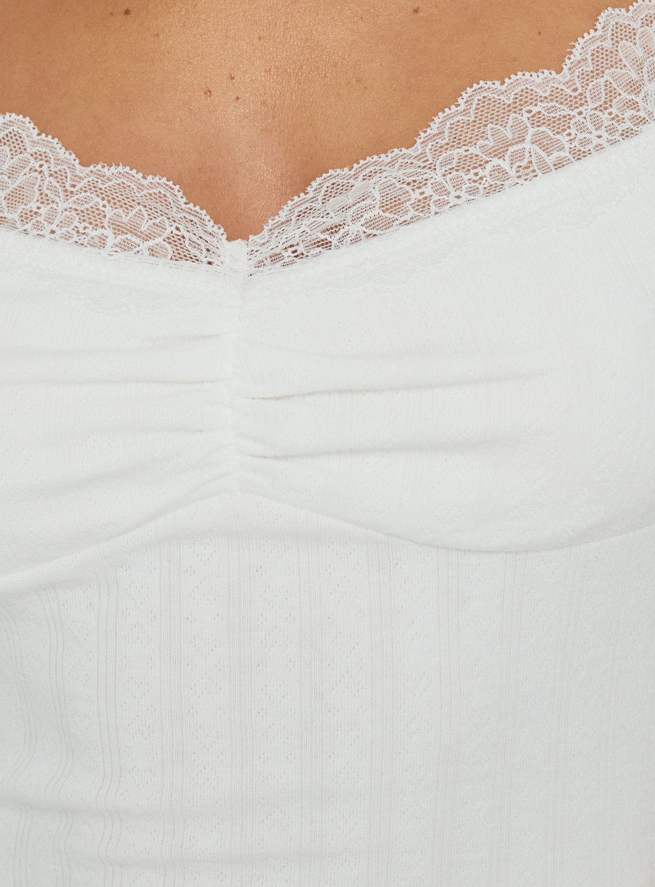 Tovvah Lace Detail Cami Top White