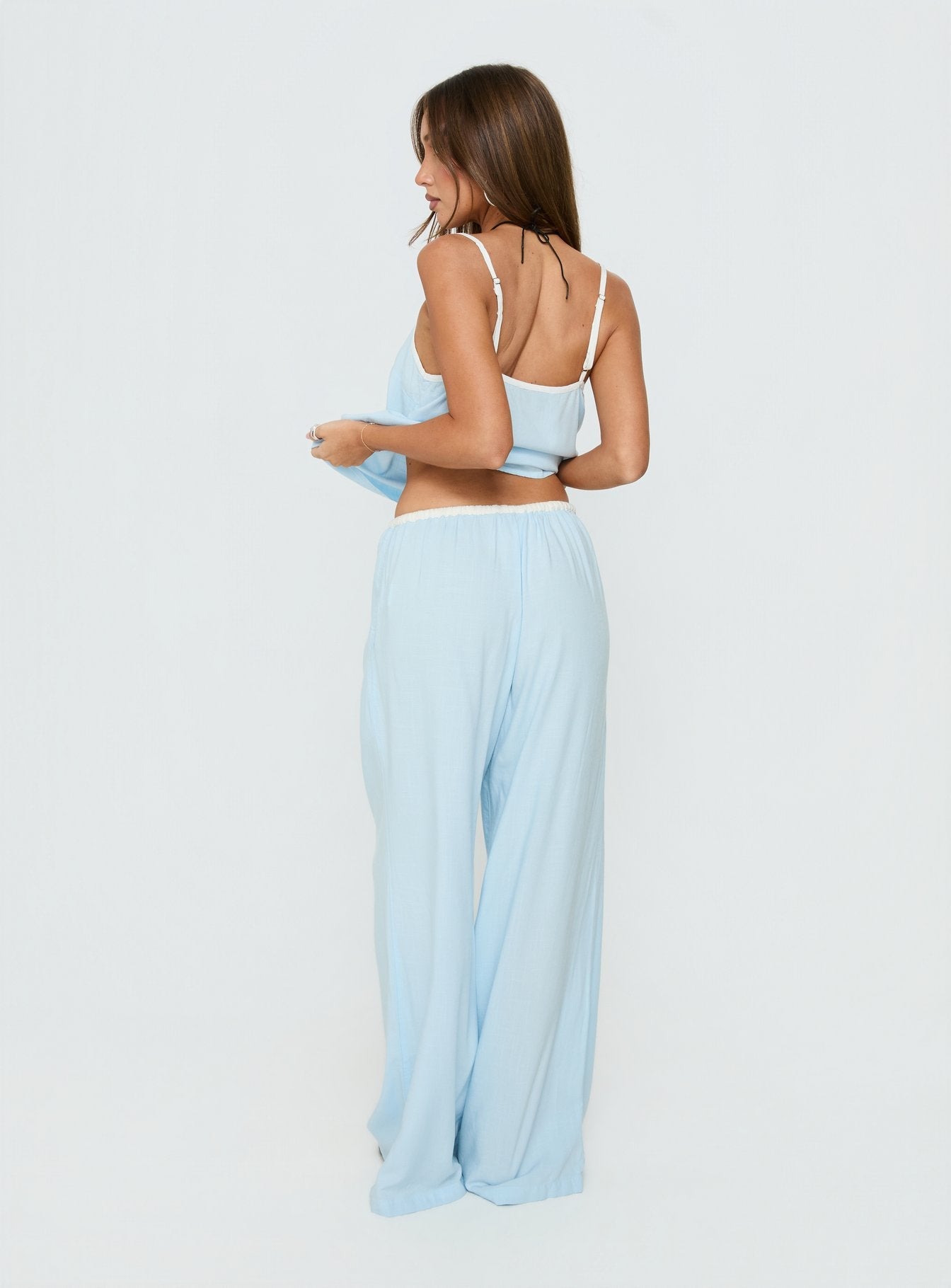 Nolei Contrast Pants Set Blue / White