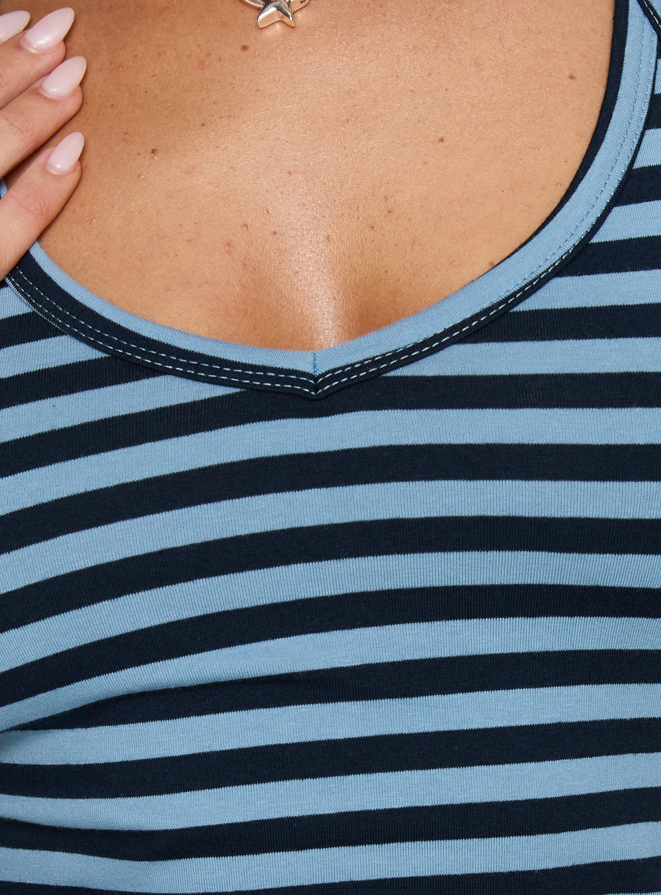 Ariselle Halter Top Blue Stripe
