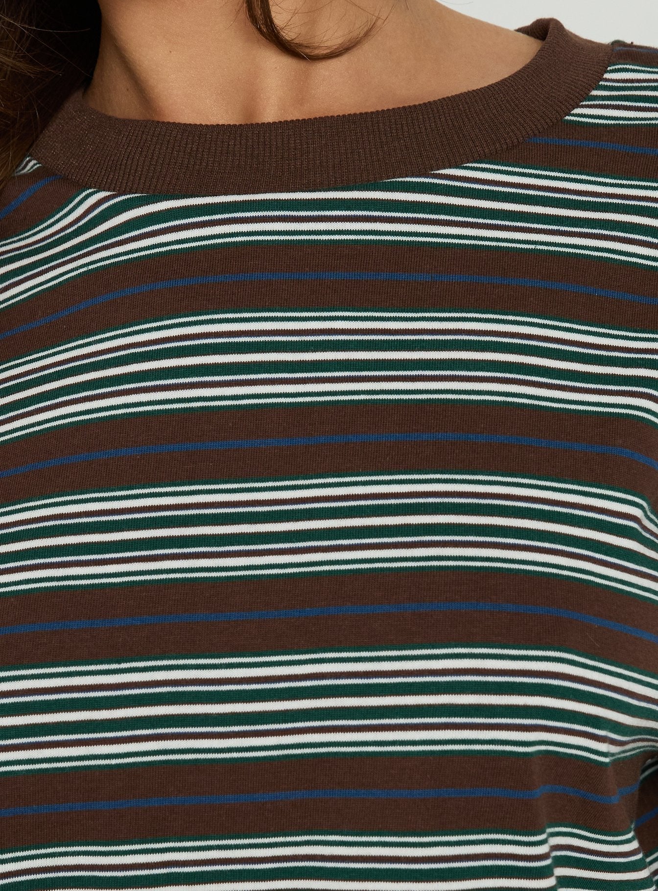 Settle Down Long Sleeve Top Brown Stripe