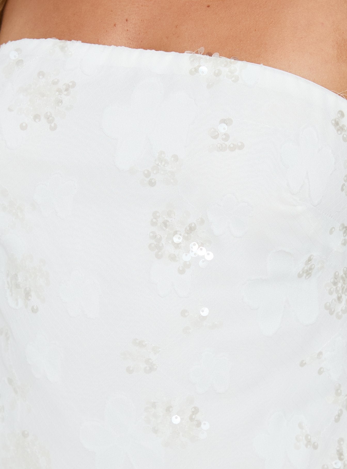 Karlottie Strapless Mini Dress White Burnout