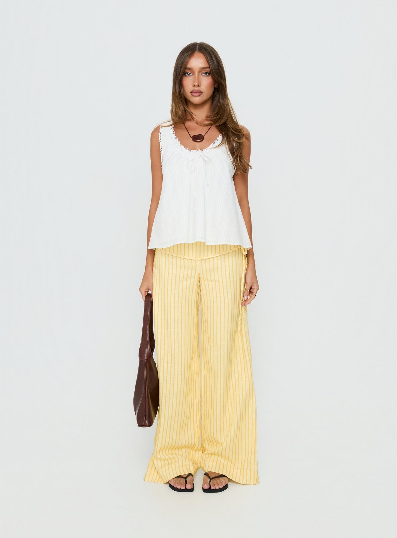 Silver Moon Pants Yellow Stripe