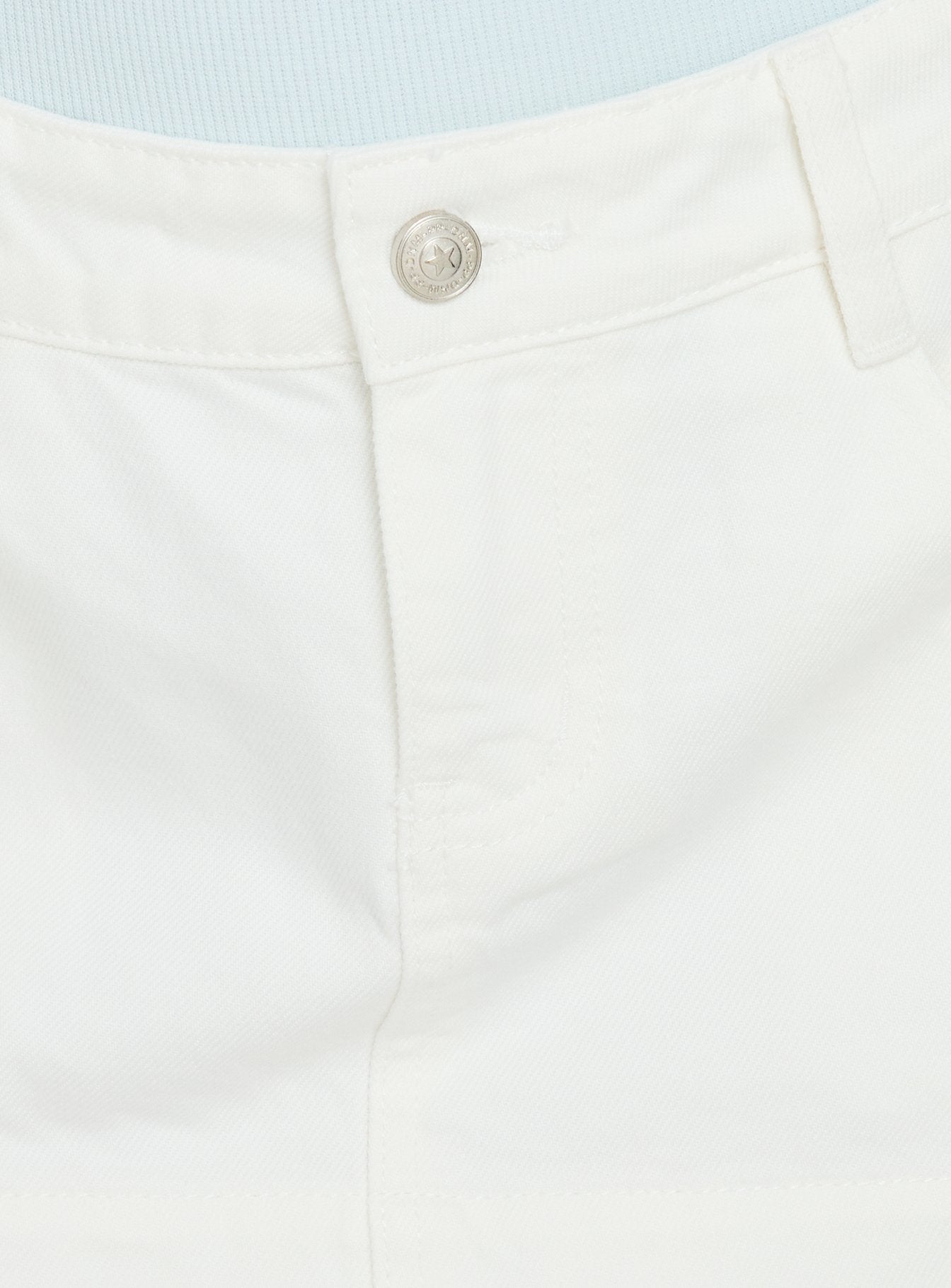 Warna Low Rise Denim Mini Skirt White