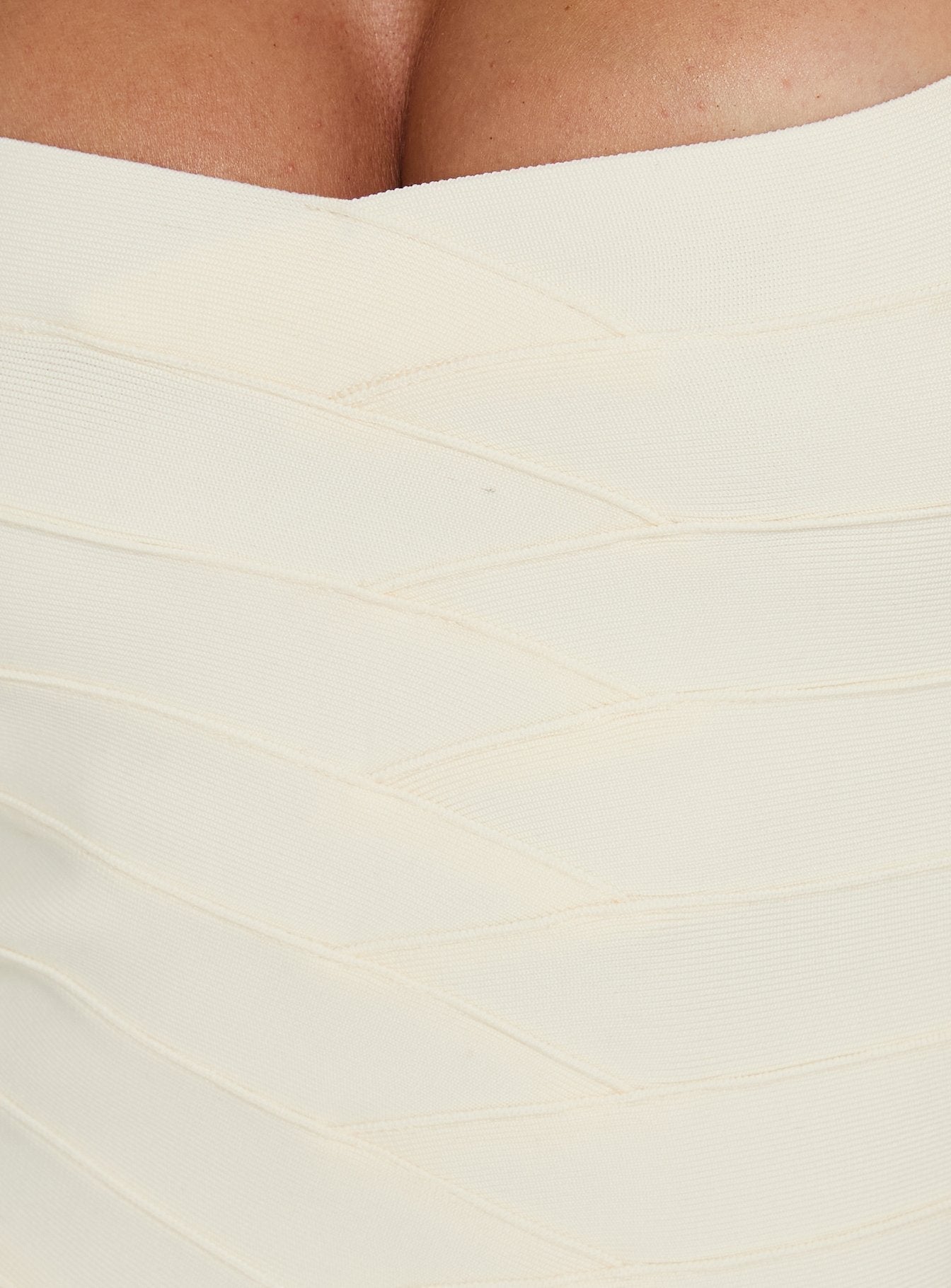 Izabette Halter Bandage Mini Dress Cream