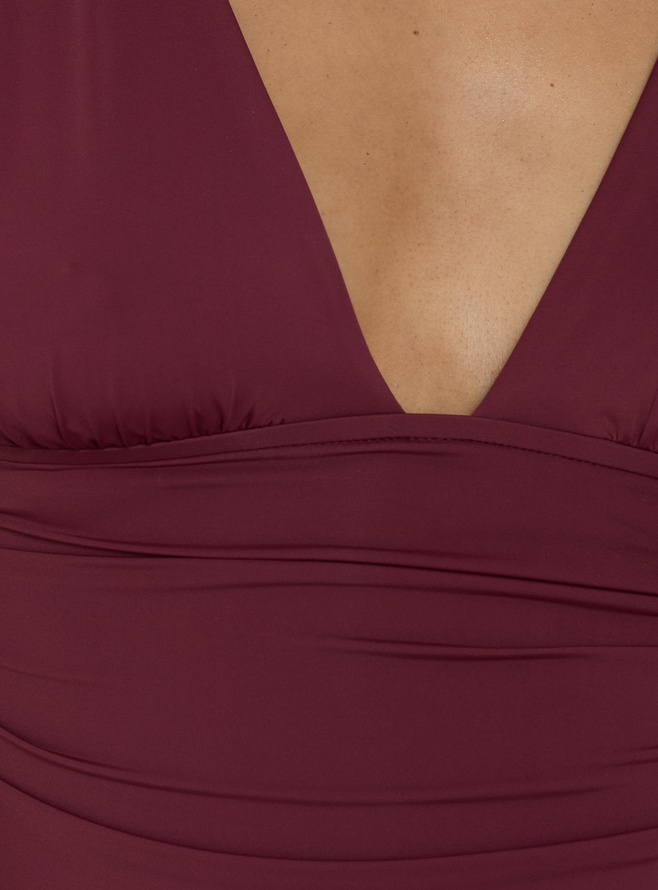 Liorah Thick Strap Plunge Neck Top Red