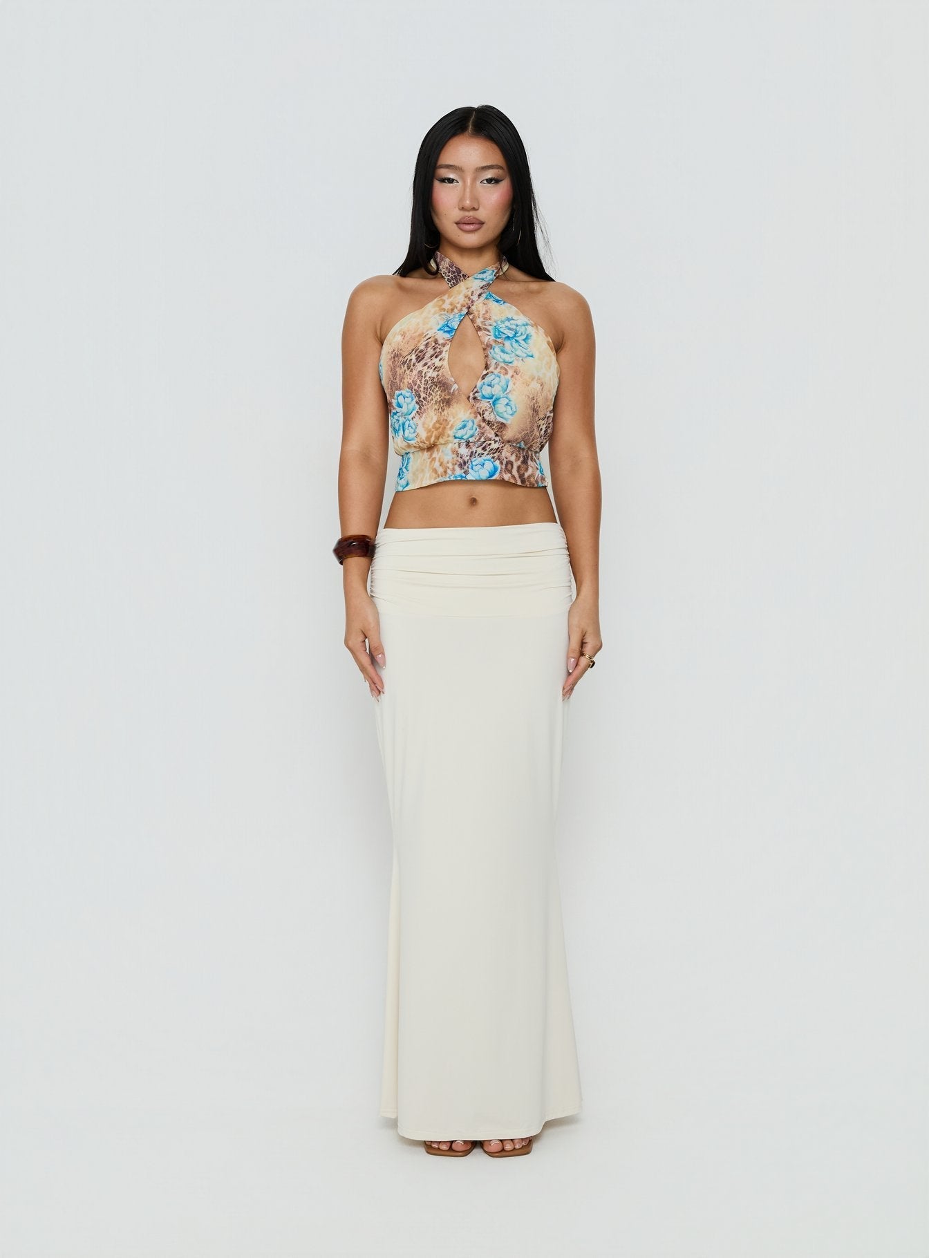 Kamella Keyhole Halter Top Multi