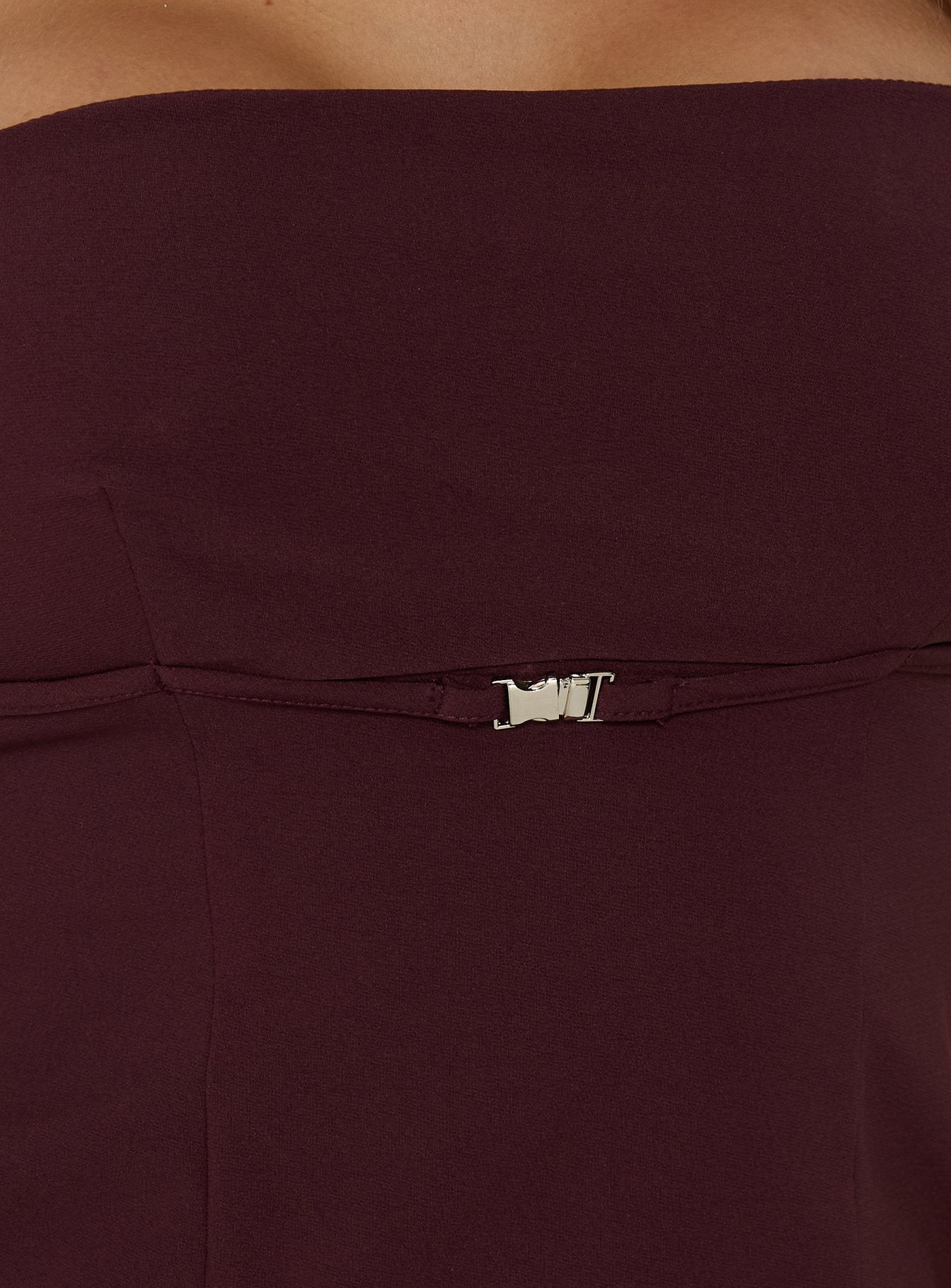 Flounce Strapless Top Plum