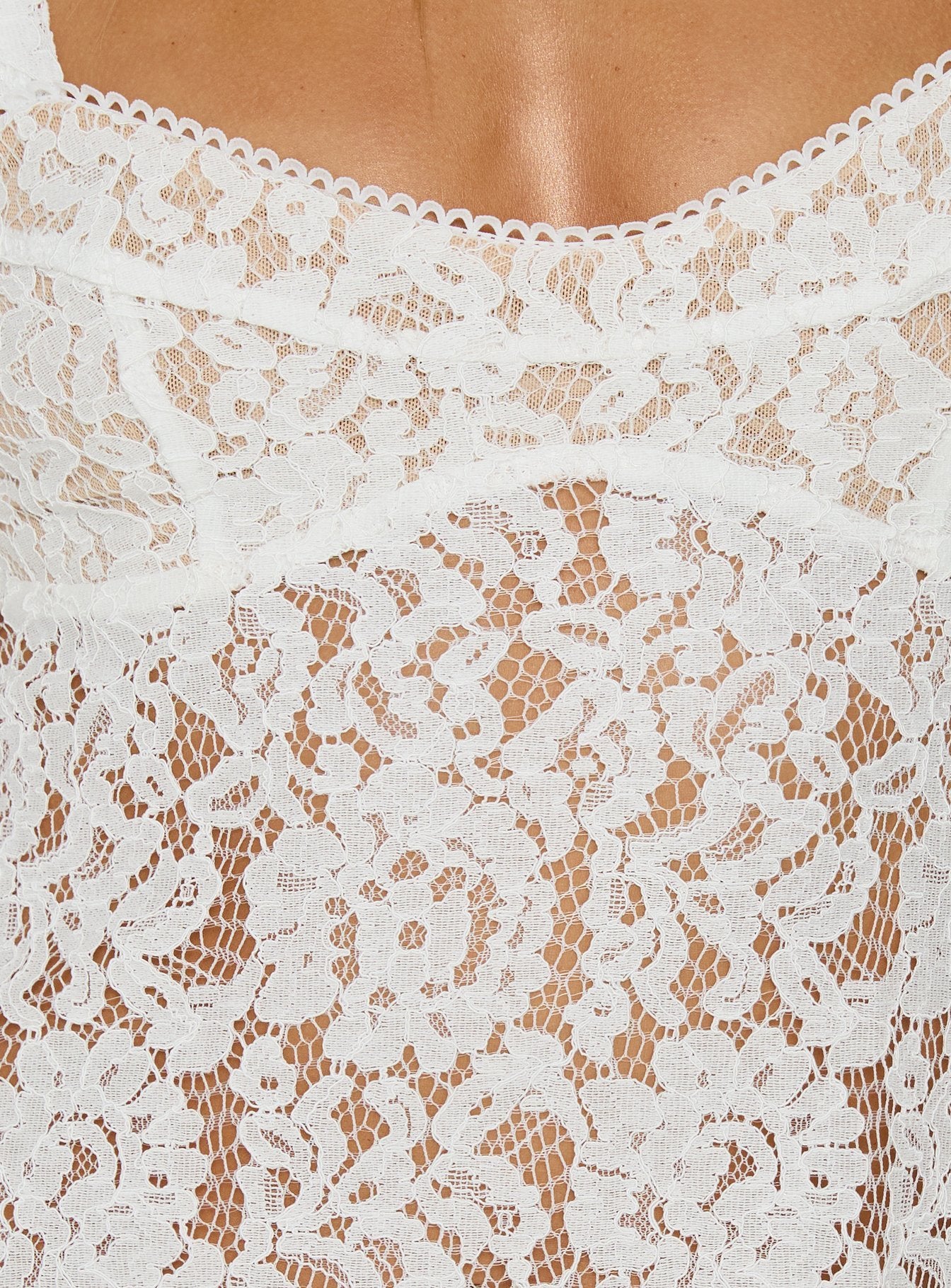 Rommi Lace Babydoll Mini Dress White