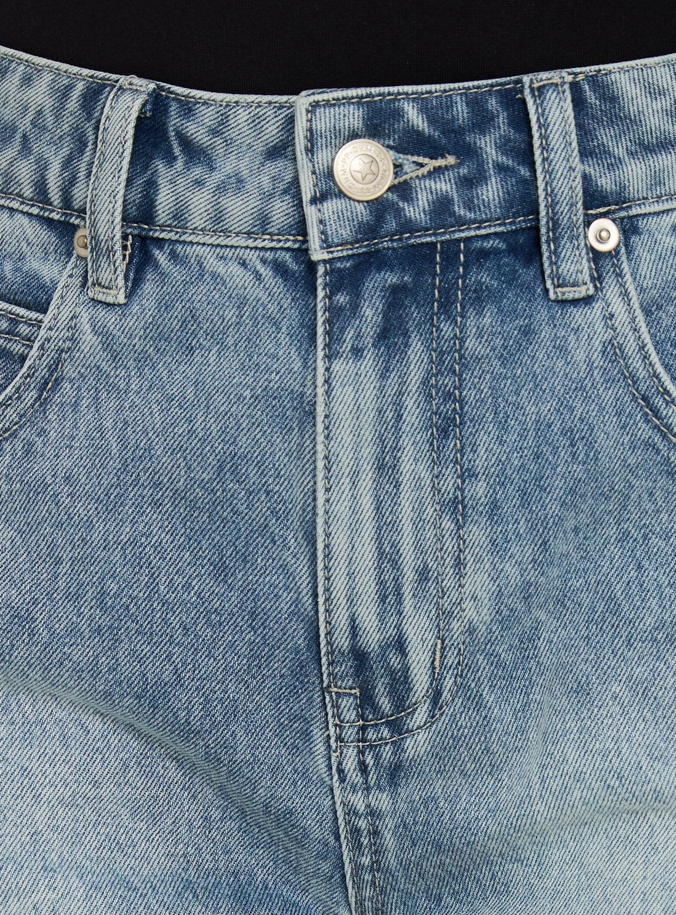 Tropicana Raw Hem Denim Shorts Light Vintage Blue