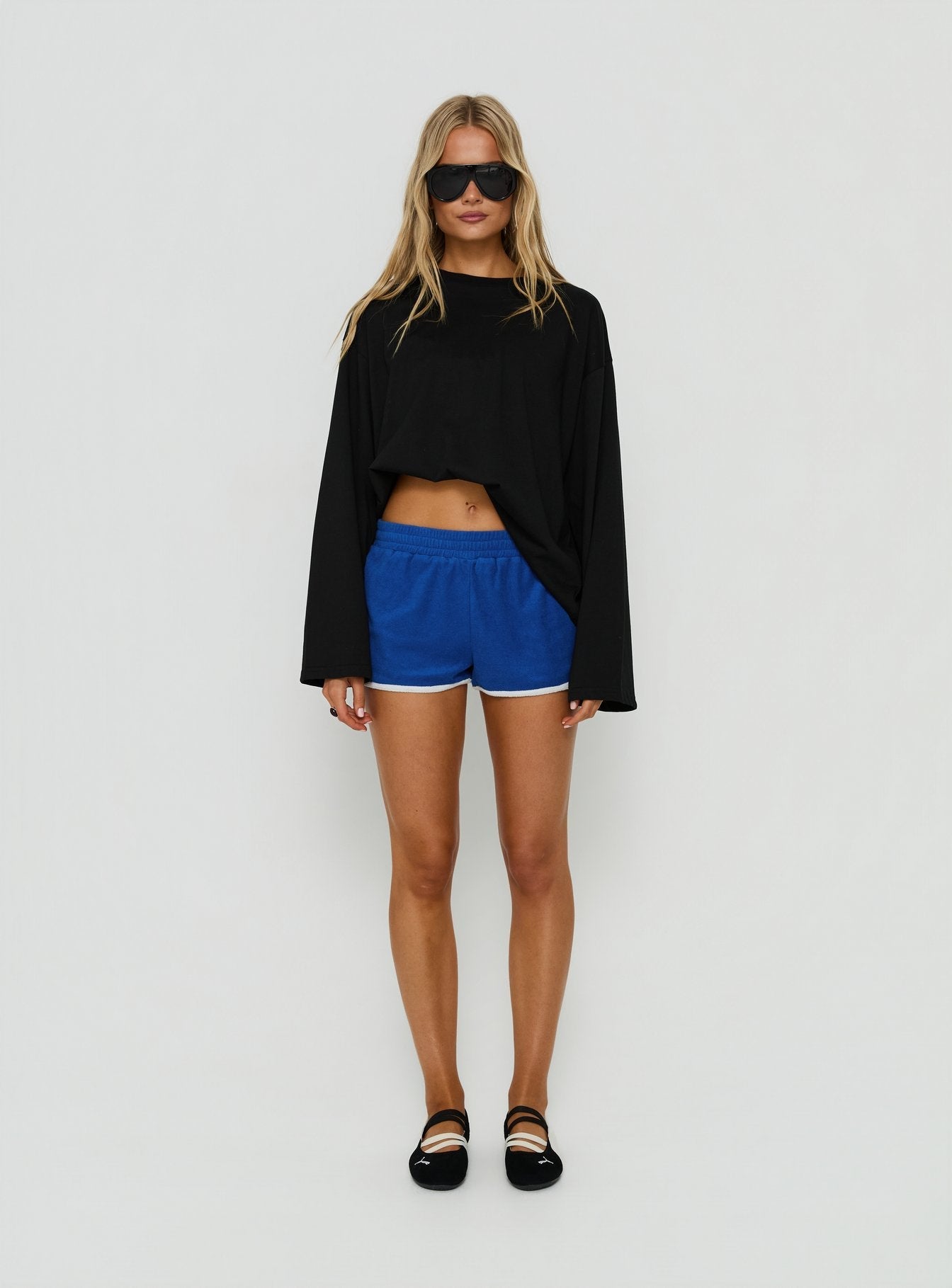 Silaro Terry Towelling Shorts Blue / White
