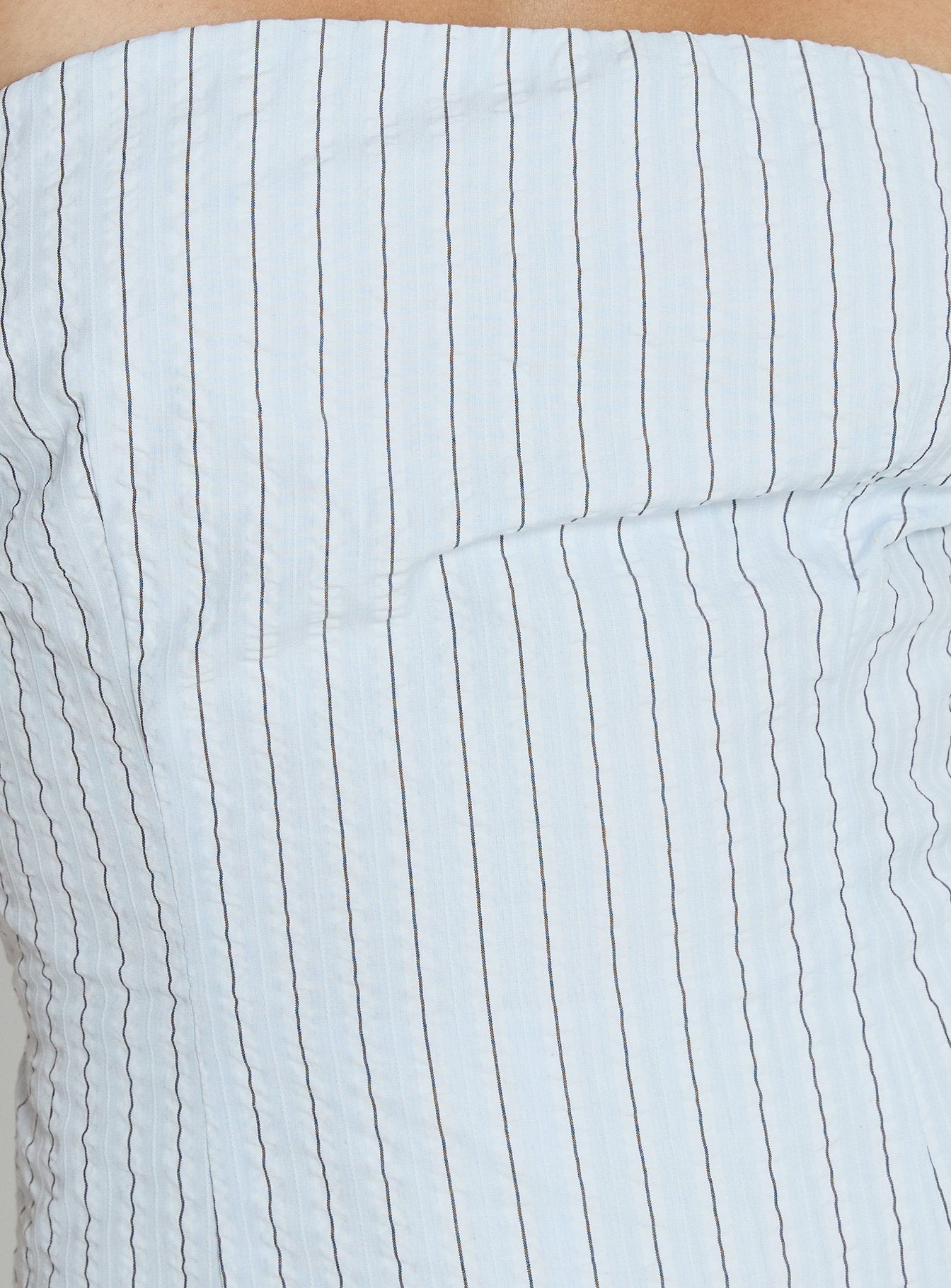 Yumiko Strapless Romper Blue Stripe