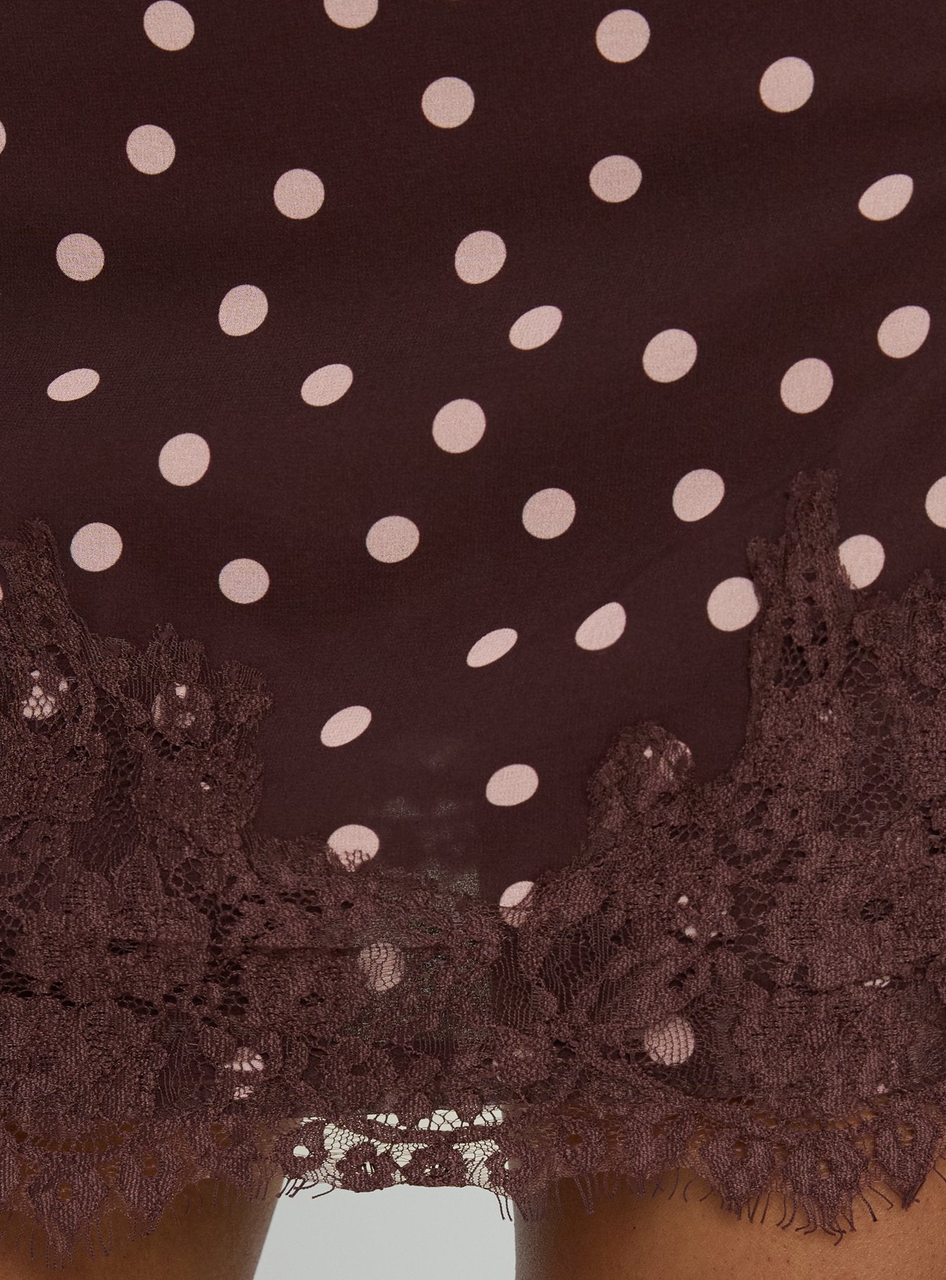 Your Dreams Lace Mini Skirt Brown Polka Dot